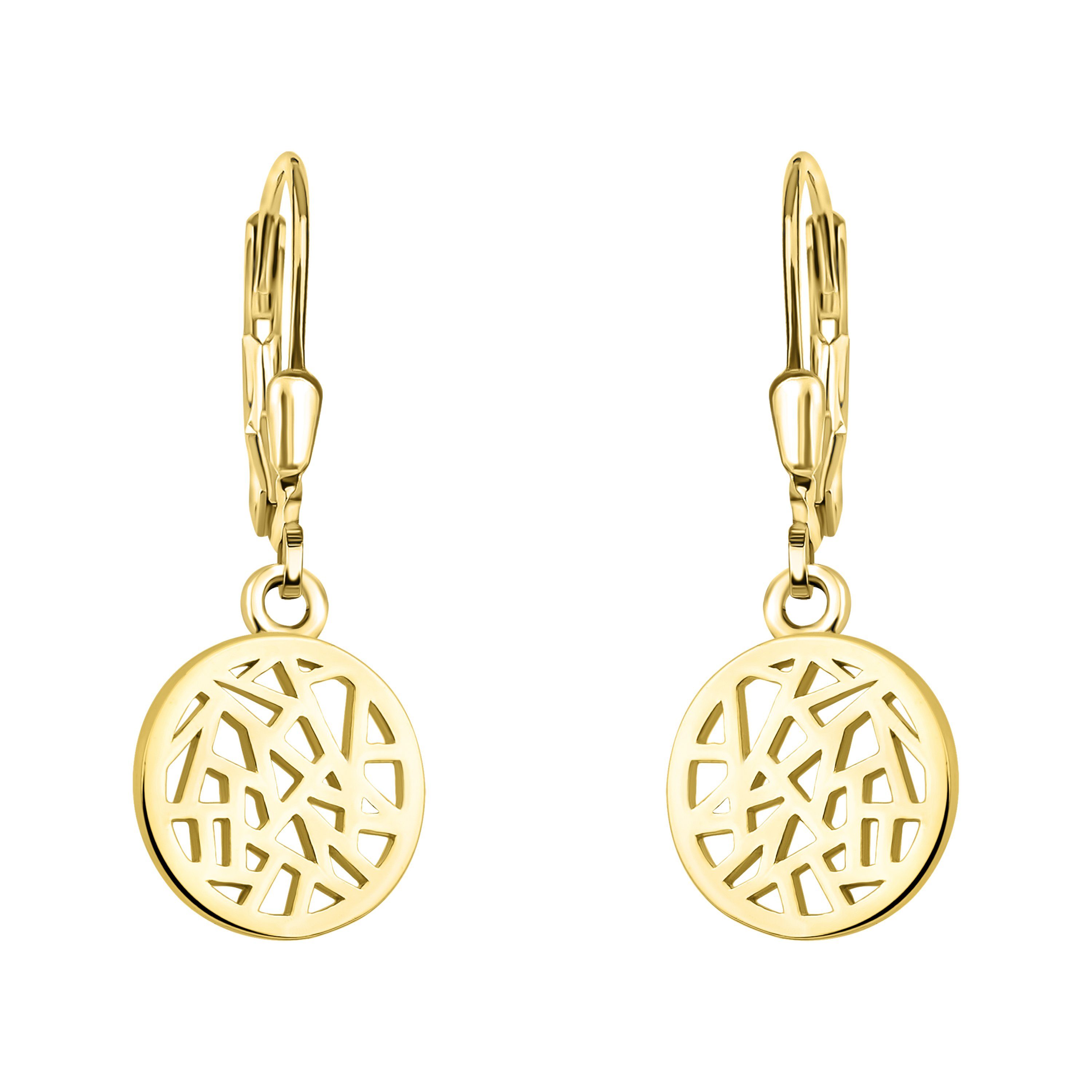Sofia Milani Paar Ohrhänger Ornament Kreis, 925 Silber Damen Schmuck gold