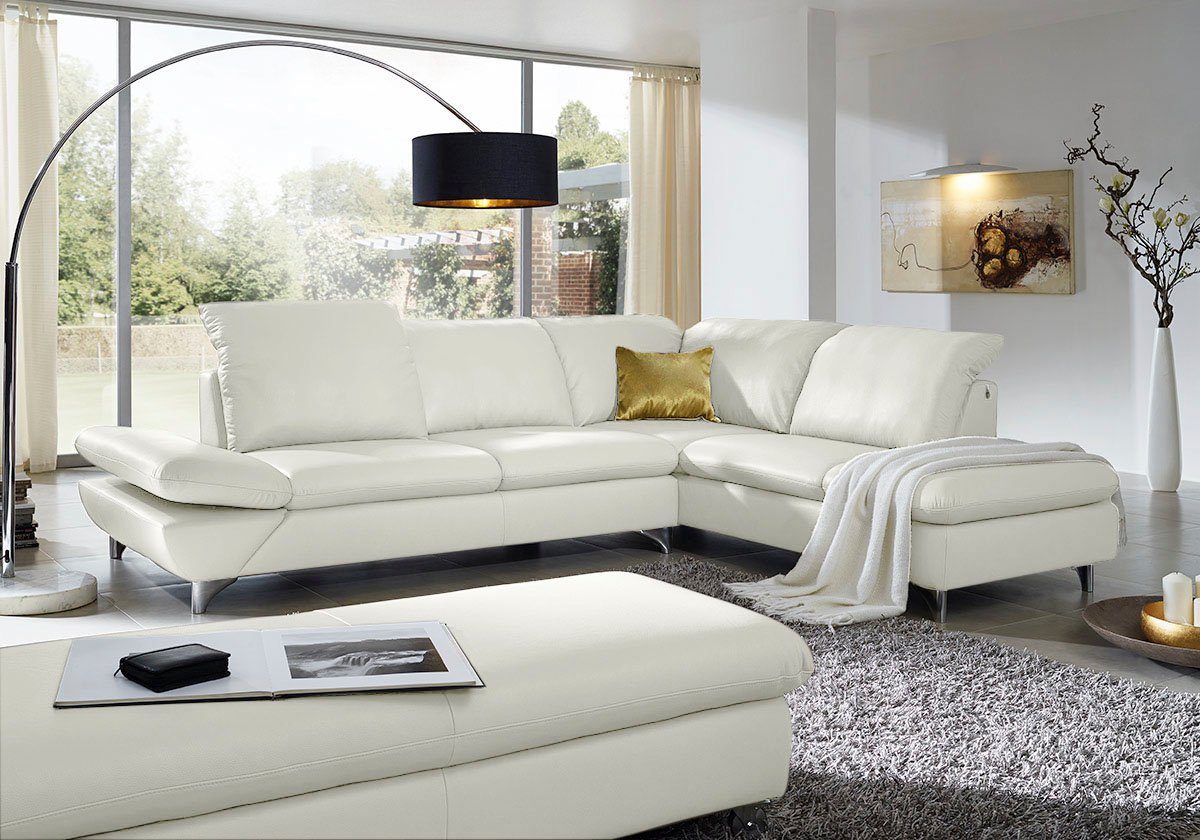 W.SCHILLIG Ecksofa Taoo, elegant und zeitlos, bequem, L-Form, Breite 296cm, mit Sitziefenverstellung & Kopfteilverstellung