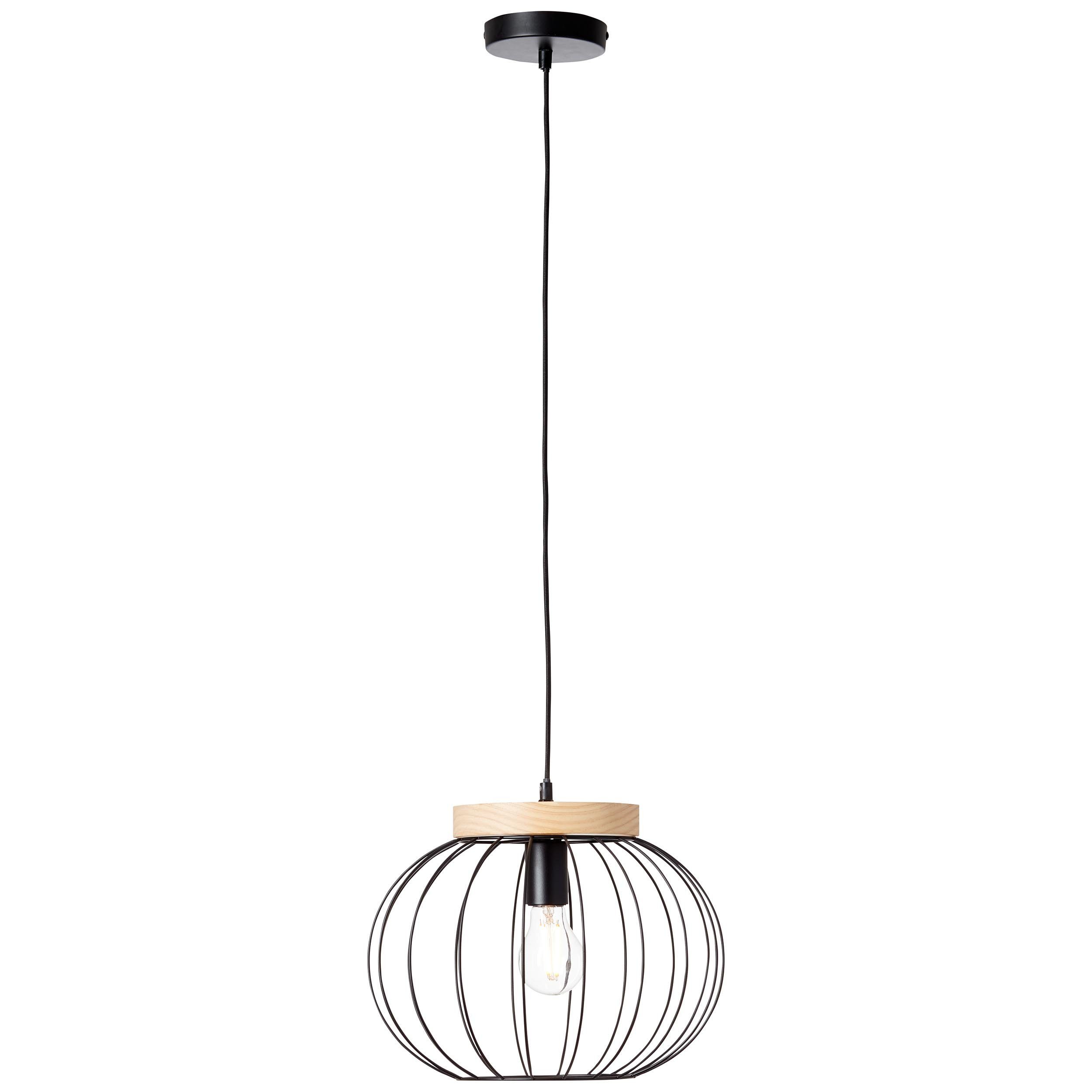 Brilliant Pendelleuchte Sorana, ohne Leuchtmittel, Hängeplampe, 130 cm Höhe, Ø 35,5 cm, E27, kürzbar, Metall/Holz