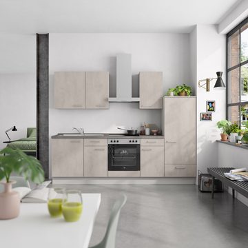 nobilia® Küchenzeile "Riva basic", vormontiert, Ausrichtung wählbar, Breite 270 cm, mit E-Geräten