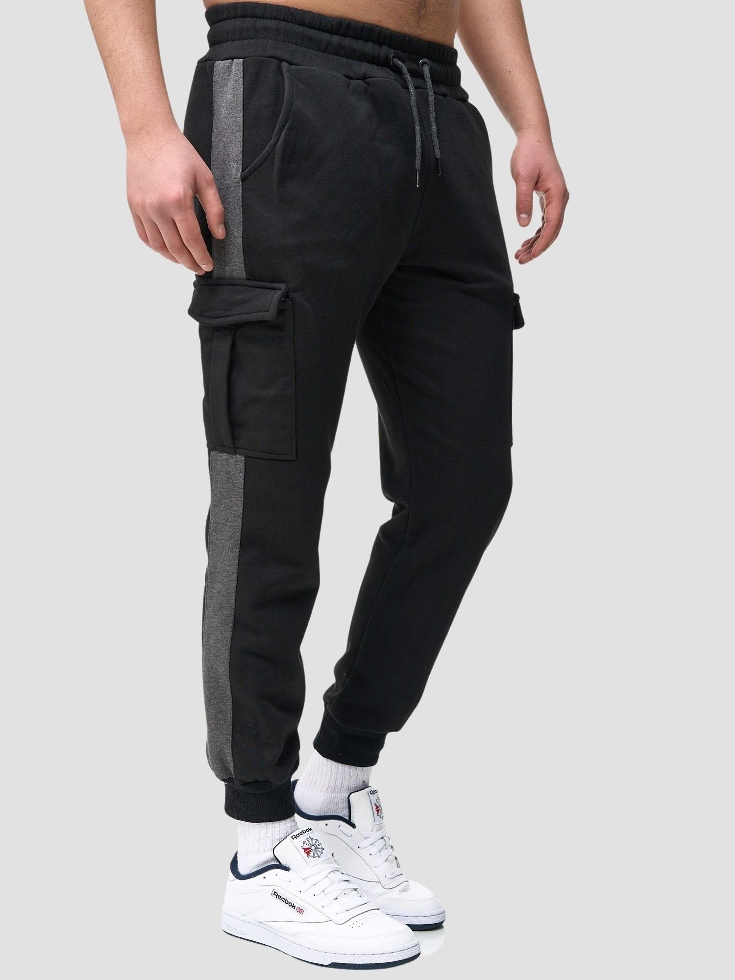 Fitness Freizeit Kayna Sweatpants John 1-tlg) Trainingshose Sport Männer Jogginghose Herren Cargo Antrazit Jogginghose hose (Sporthose Schwarz Trainingshose Casual Sweatpants,