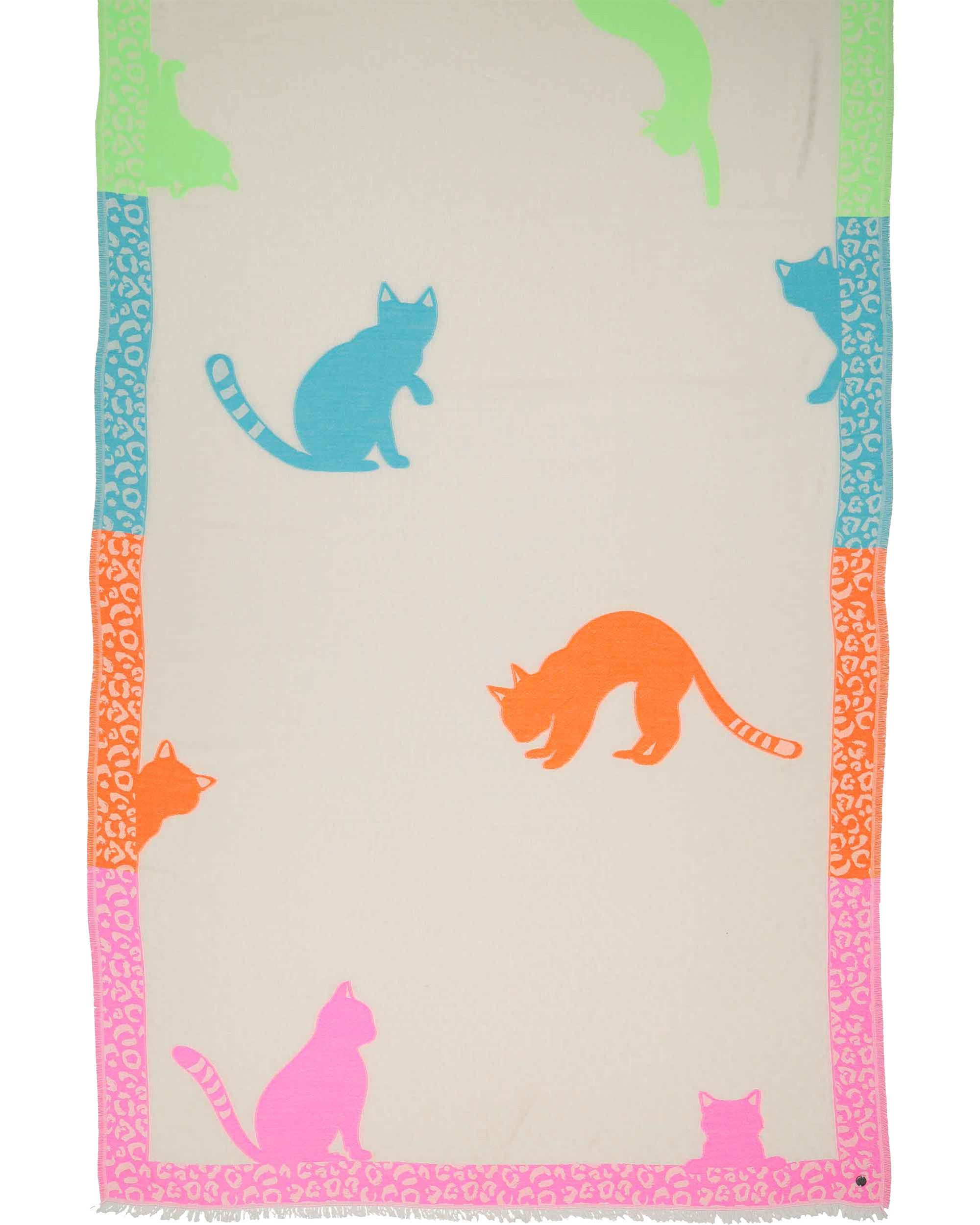 Fraas XXL-Schal Leo-Stola mit Katzen-Design, (1, keine)