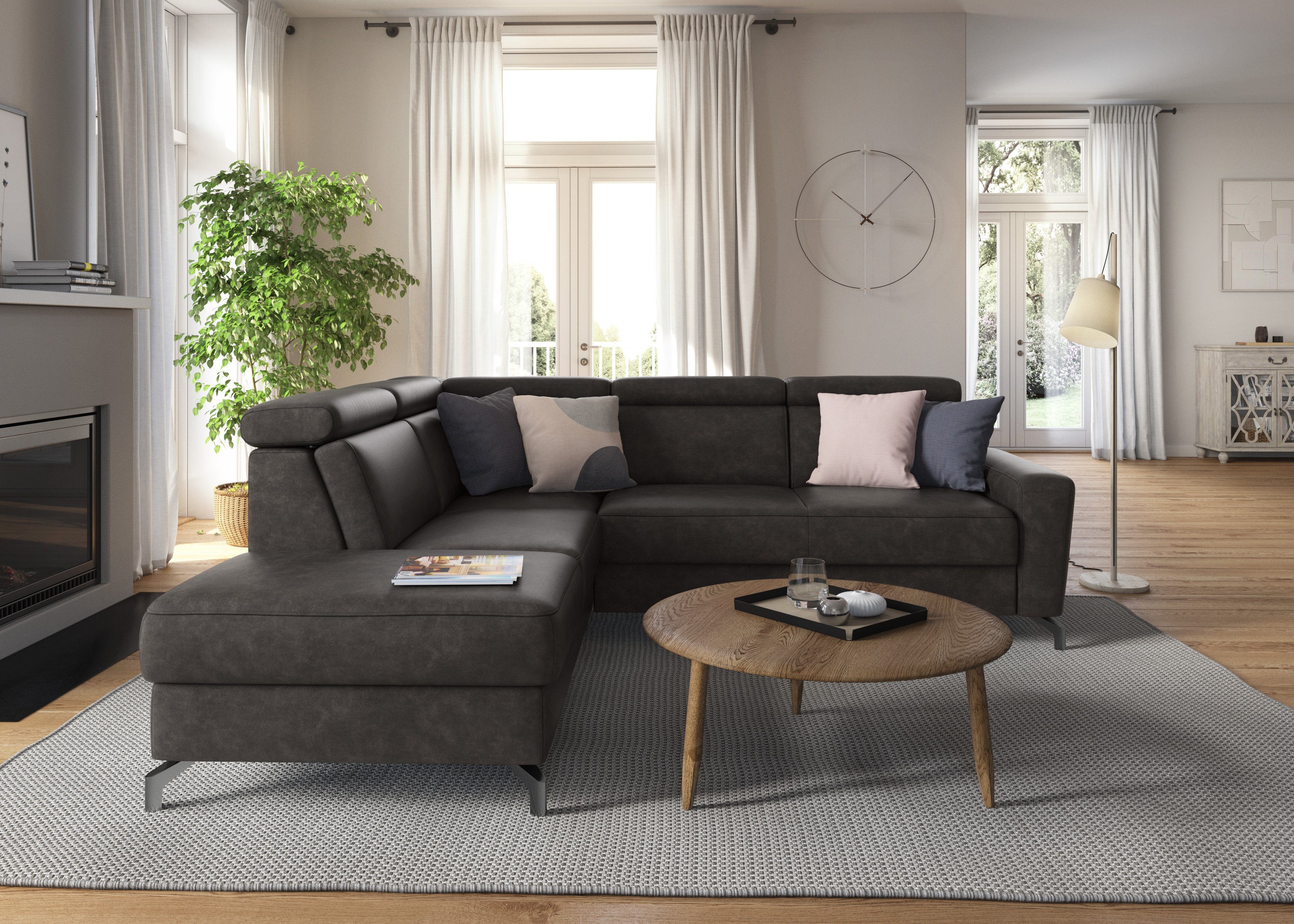 sit&more Ecksofa Scarlett L-Form, inklusive Kopfteilverstellung, günstig online kaufen