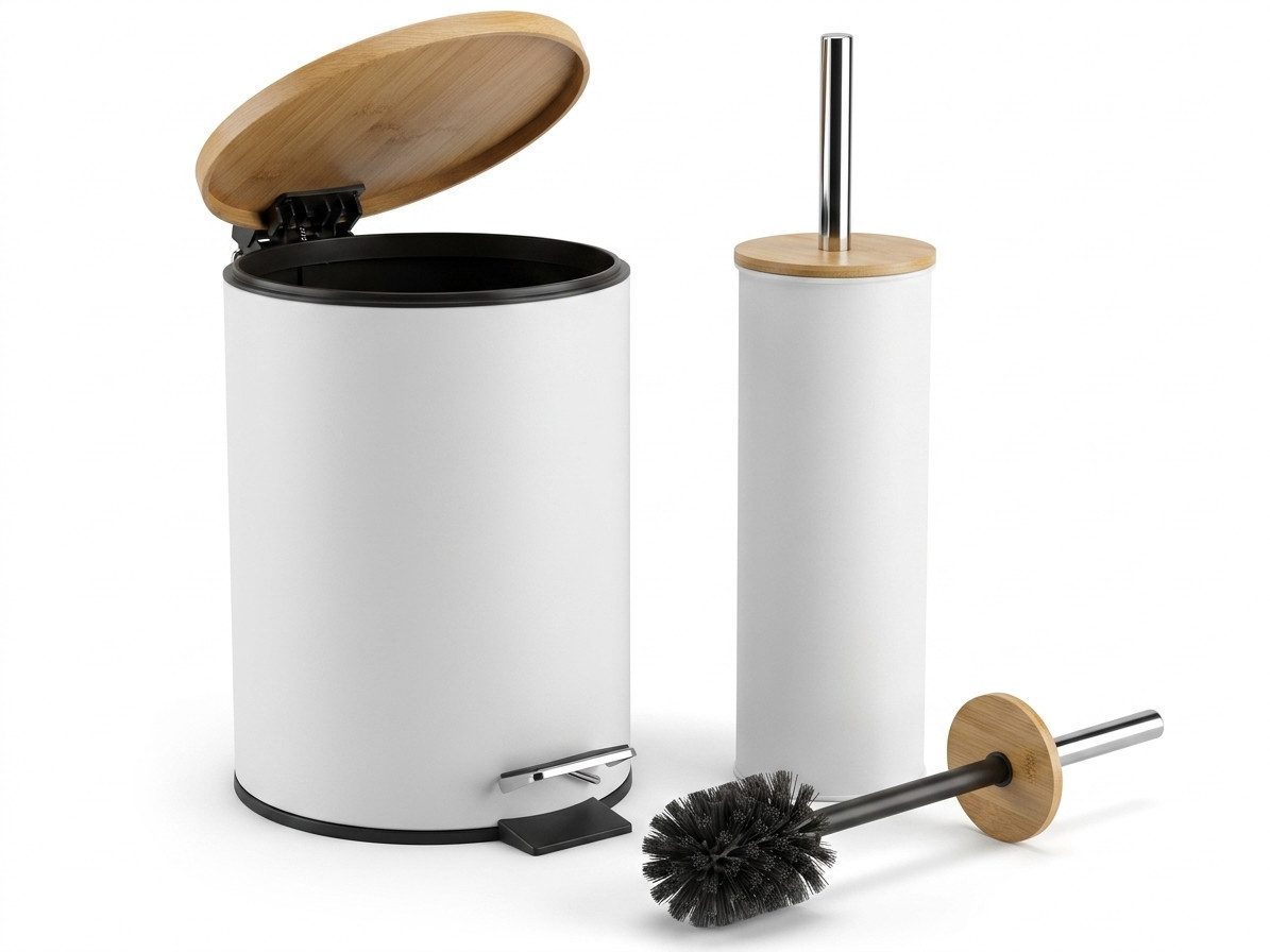 LikeKa Badaccessoire-Set 2 teilig Toilettenbürste und Kosmetikeimer matt mit Absenkautomatik – Bild 2 von 5
