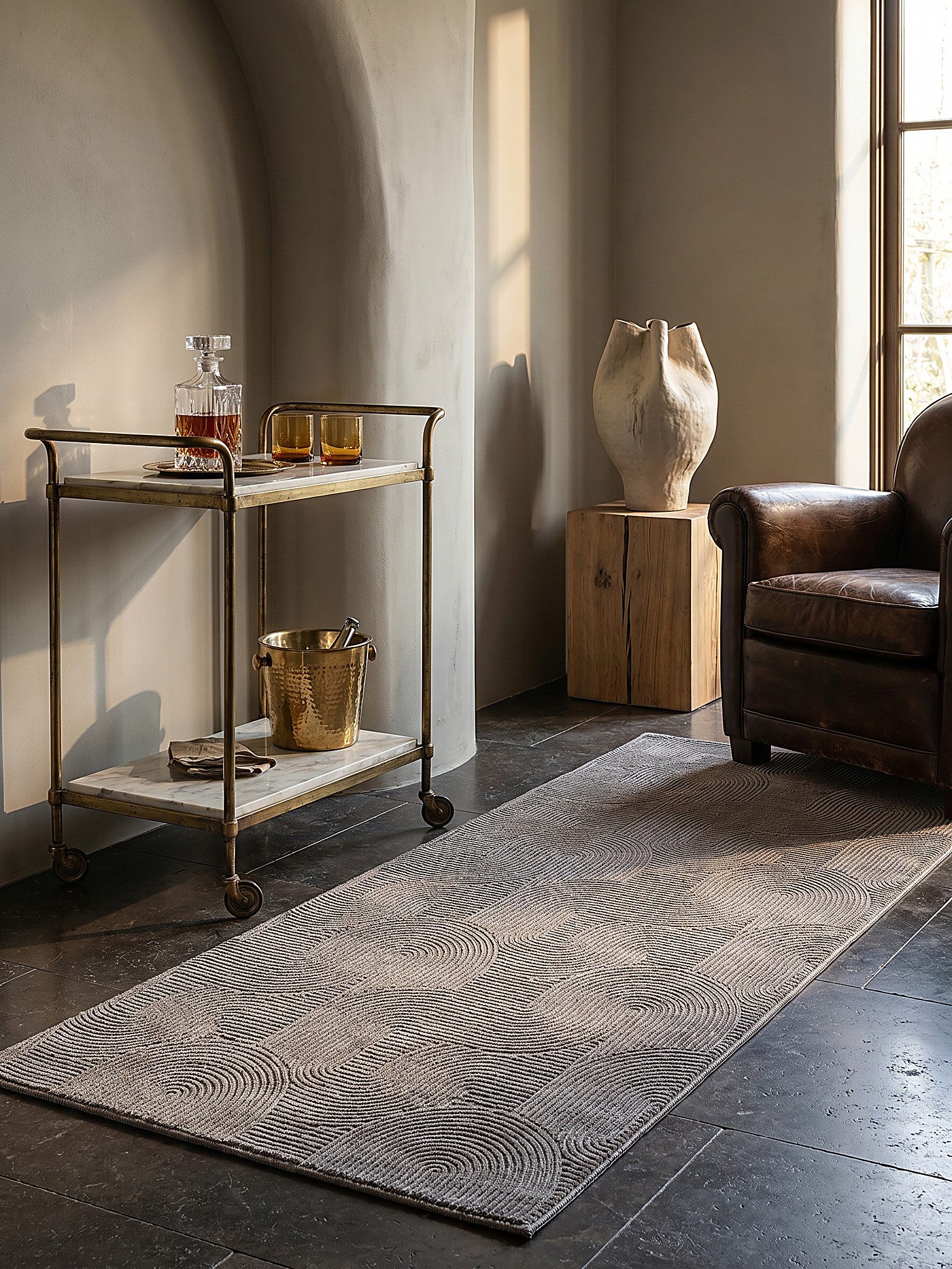 KADIMA DESIGN Teppich DALAR Teppichläufer Beige 80x150 Geometrisch Polypropylen Antirutsch, Läufer, Höhe: 9 mm, Saugroboter-geeignet, Strapazierfähig, Pflegelei – Bild 2 von 5