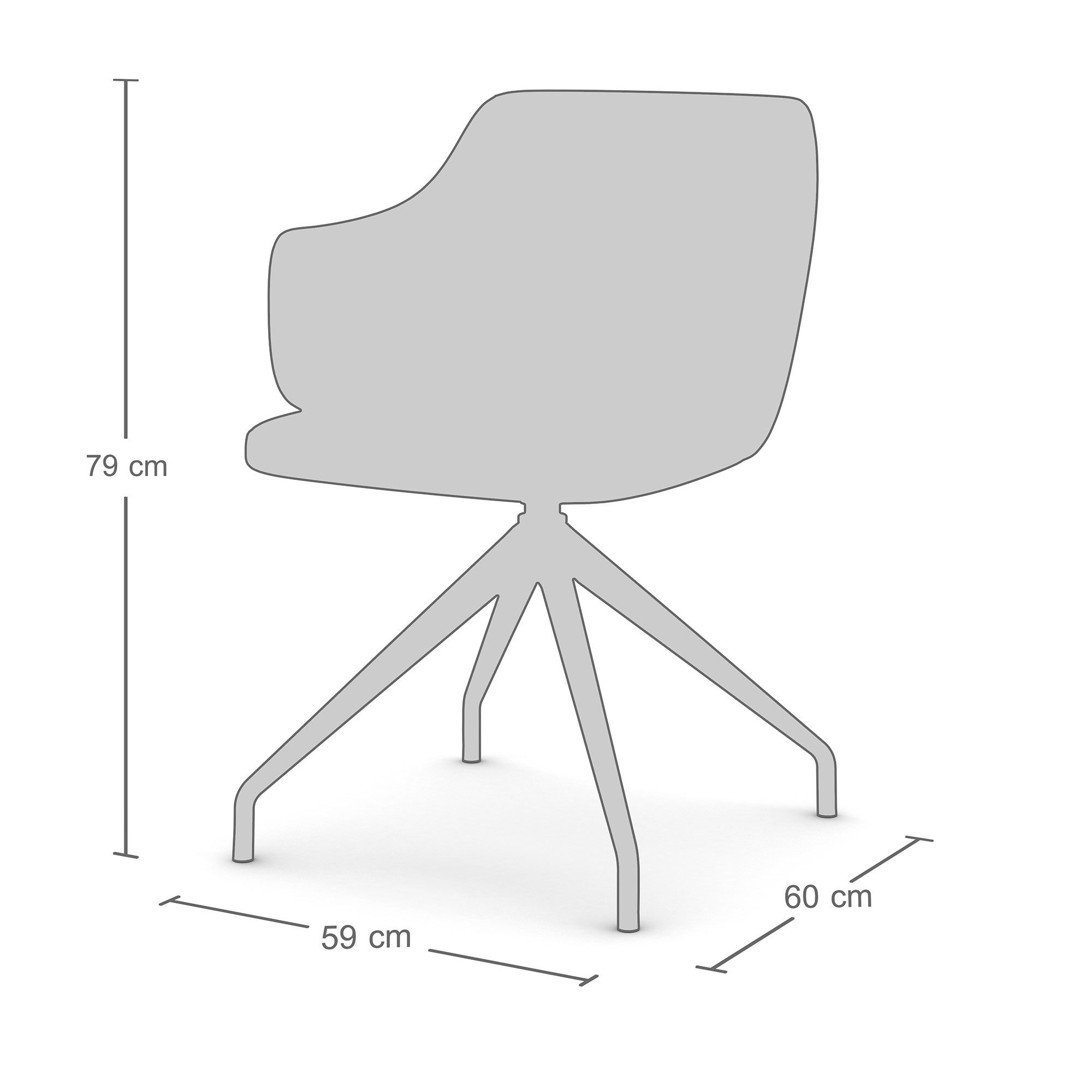 ASSMANN Büromöbel Bürostuhl Consento (Gepolsterte feste Armlehnen als integrierter Teil des Sitzes Era - Generation (CSE02) 360° drehbar 4 Arm- Fußkreuz Bequemer Polsterrücken Ergonomisch geformt, gepolstert, fertig montiert, für Büro und Homeoffice), TÜV-zertifiziert