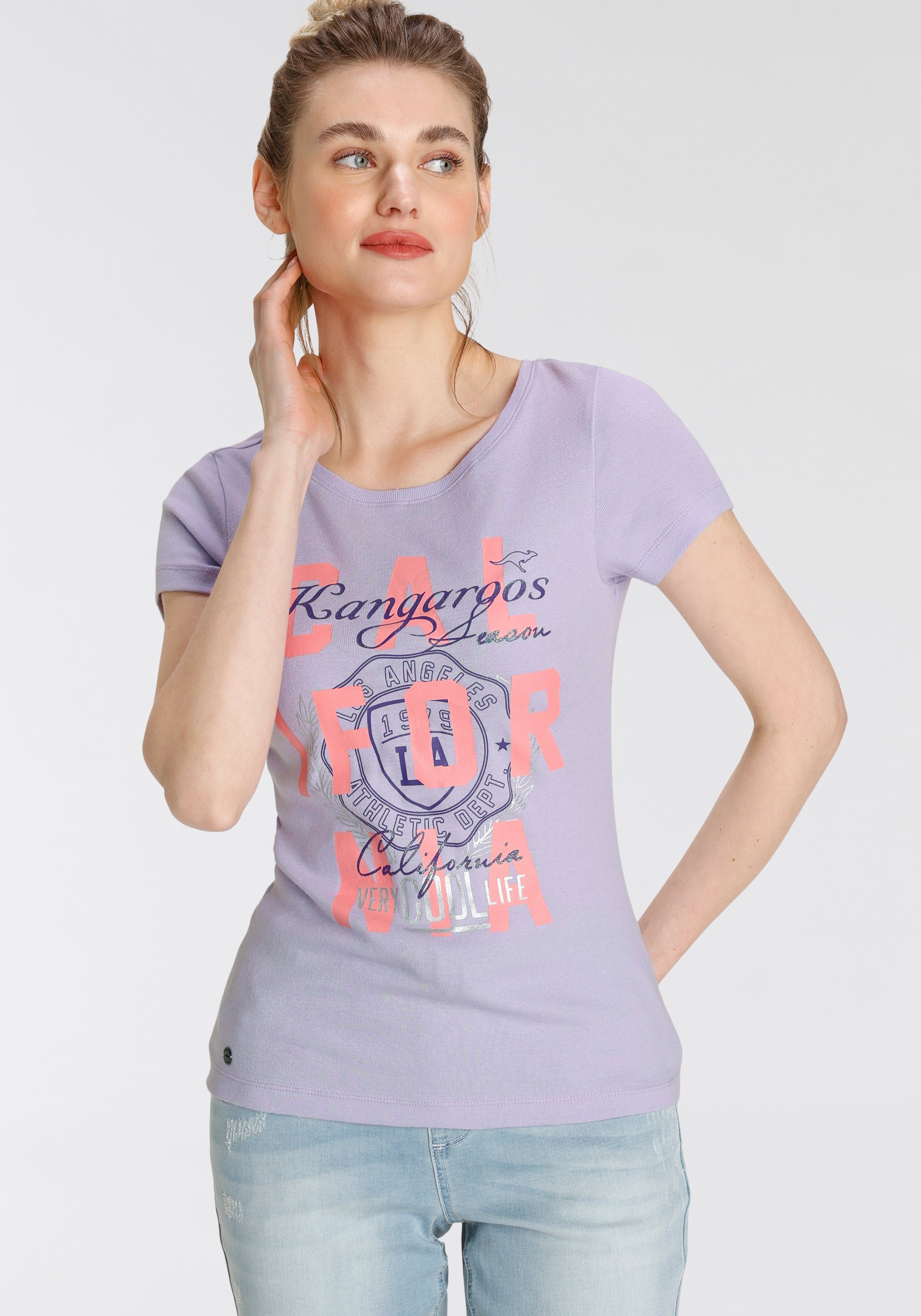 mit im - NEUE KangaROOS Print-Shirt Logodruck California-Style KOLLEKTION