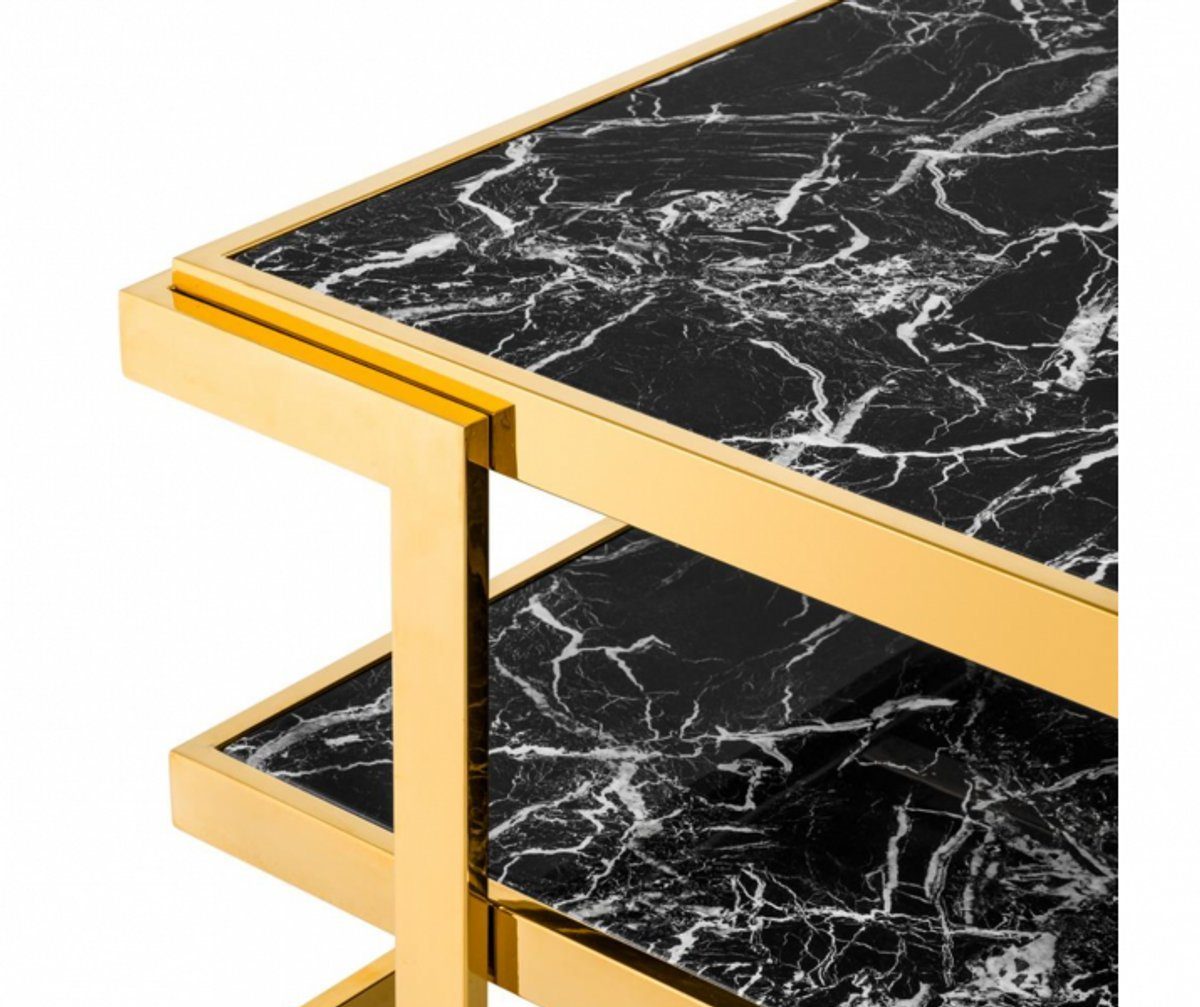 Couchtisch Deco finish Kunstmarmor Casa - Salon Gold Art Padrino Couchtisch Tisch - Qualität Luxus Luxus