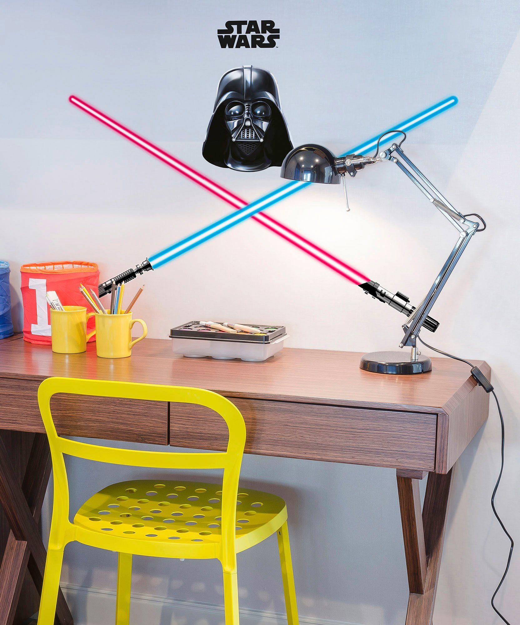Komar Wandtattoo Star Wars Darth Vader and Lightsaber - Größe 50 x 70 cm (8 St), selbstklebend, Wandsticker, Kinderzimmer