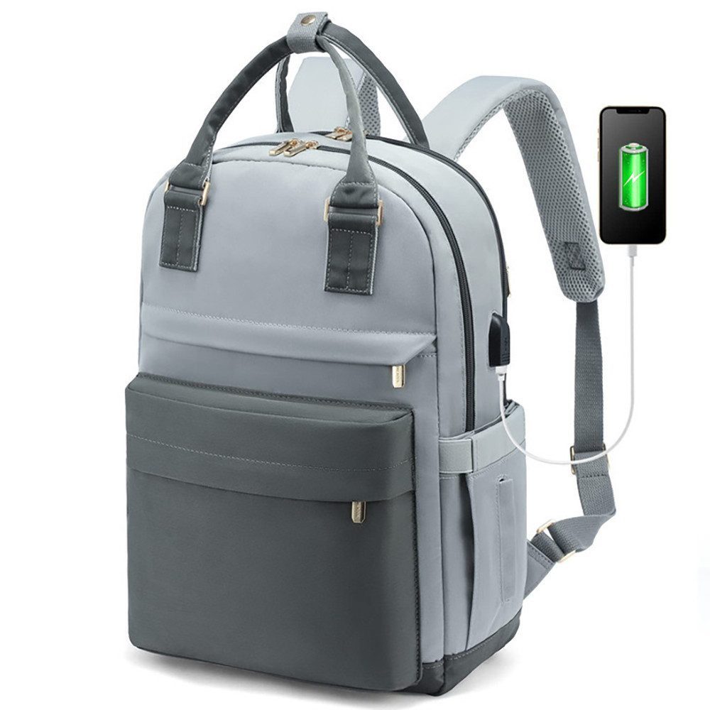 AURIVION Notebook-Rucksack Laptoprucksack wasserbeständig für 15 Zoll, Schule & Reisen (Set, 1-tlg., Wanderrucksack für 15-Zoll Laptop, leicht & vielseitig), Freizeitrucksack mit Laptopfach für Arbeit, Wandern & Alltag
