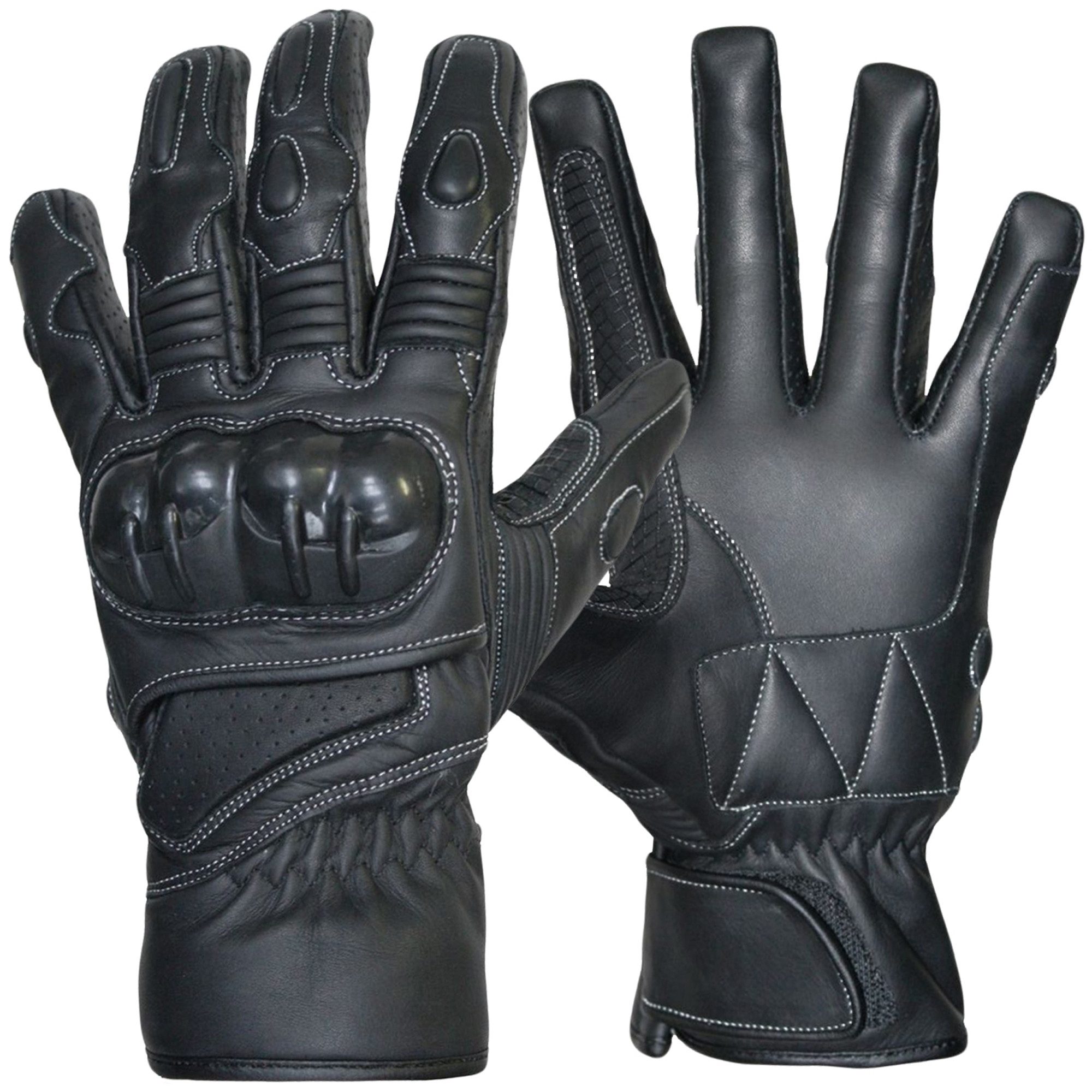 German Wear Motorradhandschuhe GW400G-M7 Motorradhandschuhe Lederhandschuhe Schwarz