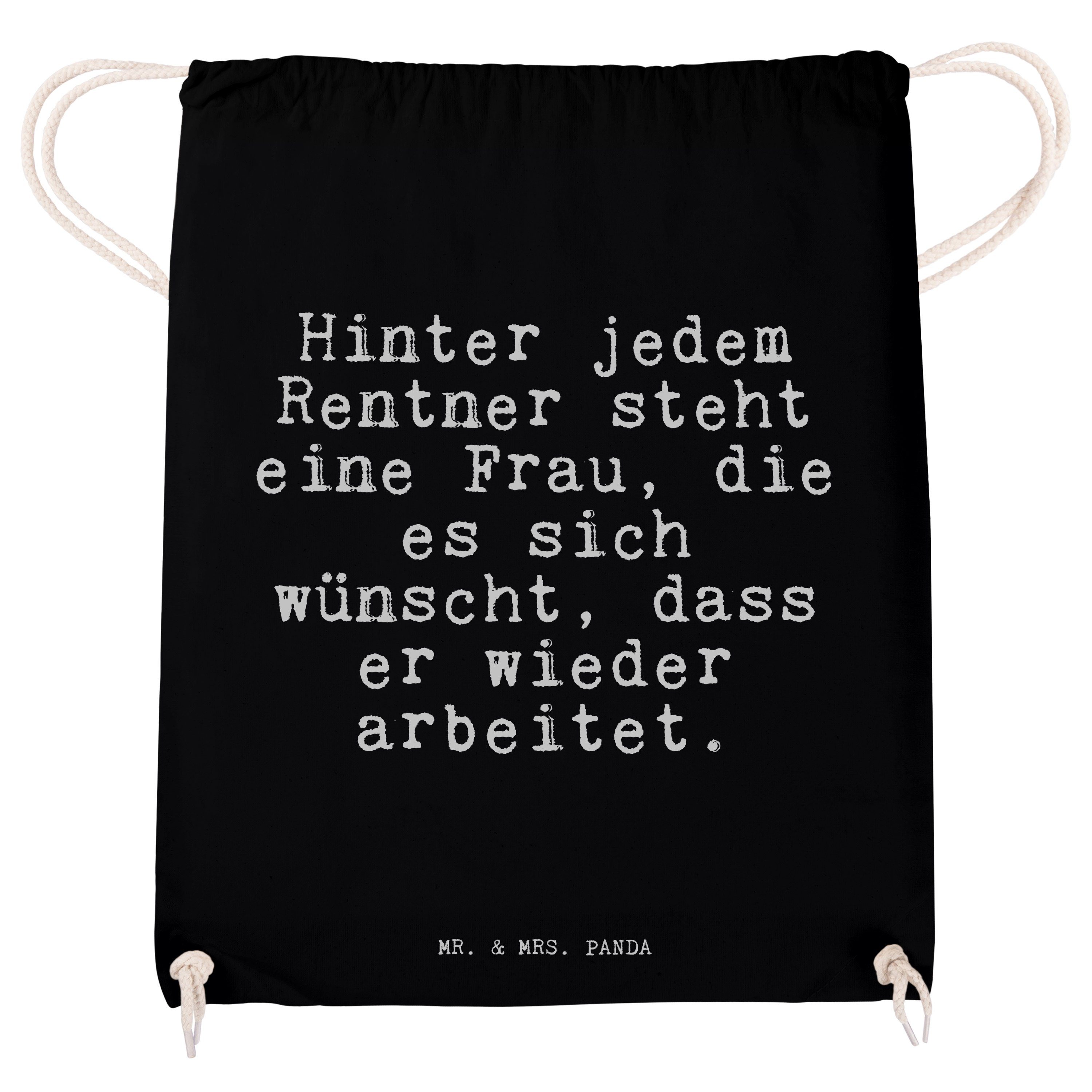 Mr. & Mrs. Panda Sporttasche Hinter - jedem Beutel, T - Schwarz Geschenk, (1-tlg) steht... Rentner Tasche