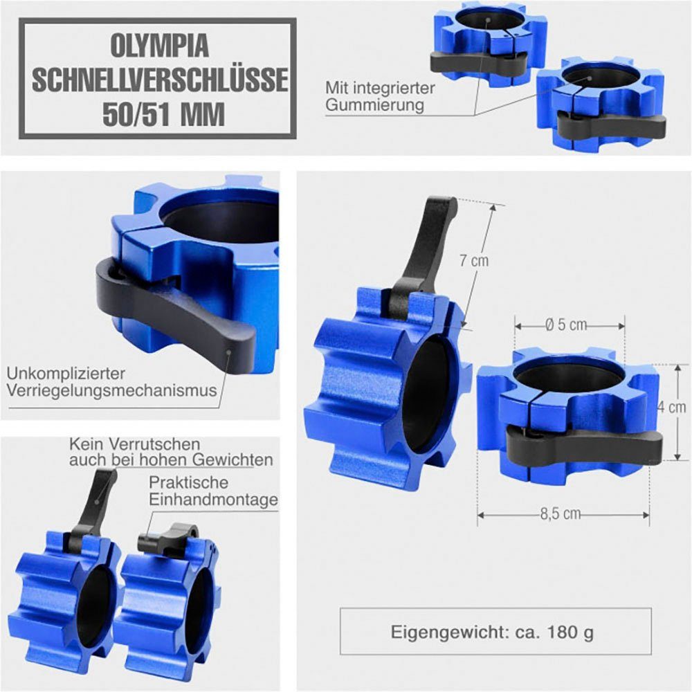 blau GORILLA 50/51 mm Hantelstangen-Schnellverschluss Hantelstangenverschluss SPORTS