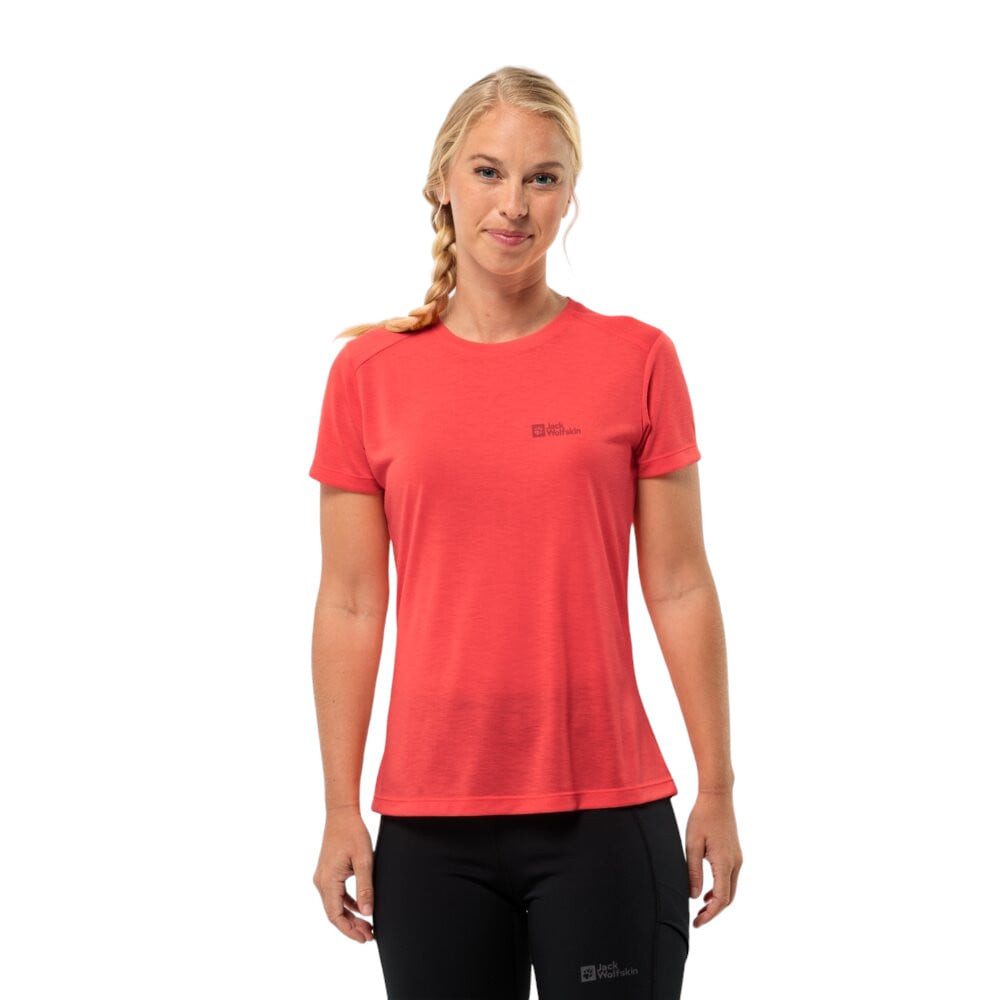Jack Wolfskin Trainingsshirt Vonnan (atmungsaktiv, geruchshemmend) rot Damen