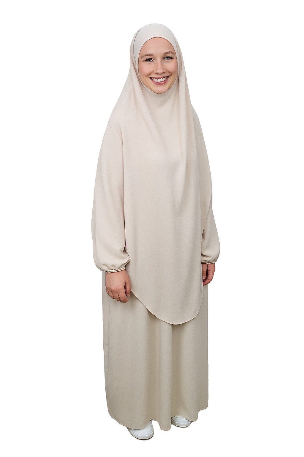 Aymasal Maxikleid Abaya Khimar Set in gleicher Farbe Kaftan Khumur Islam Mo günstig online kaufen