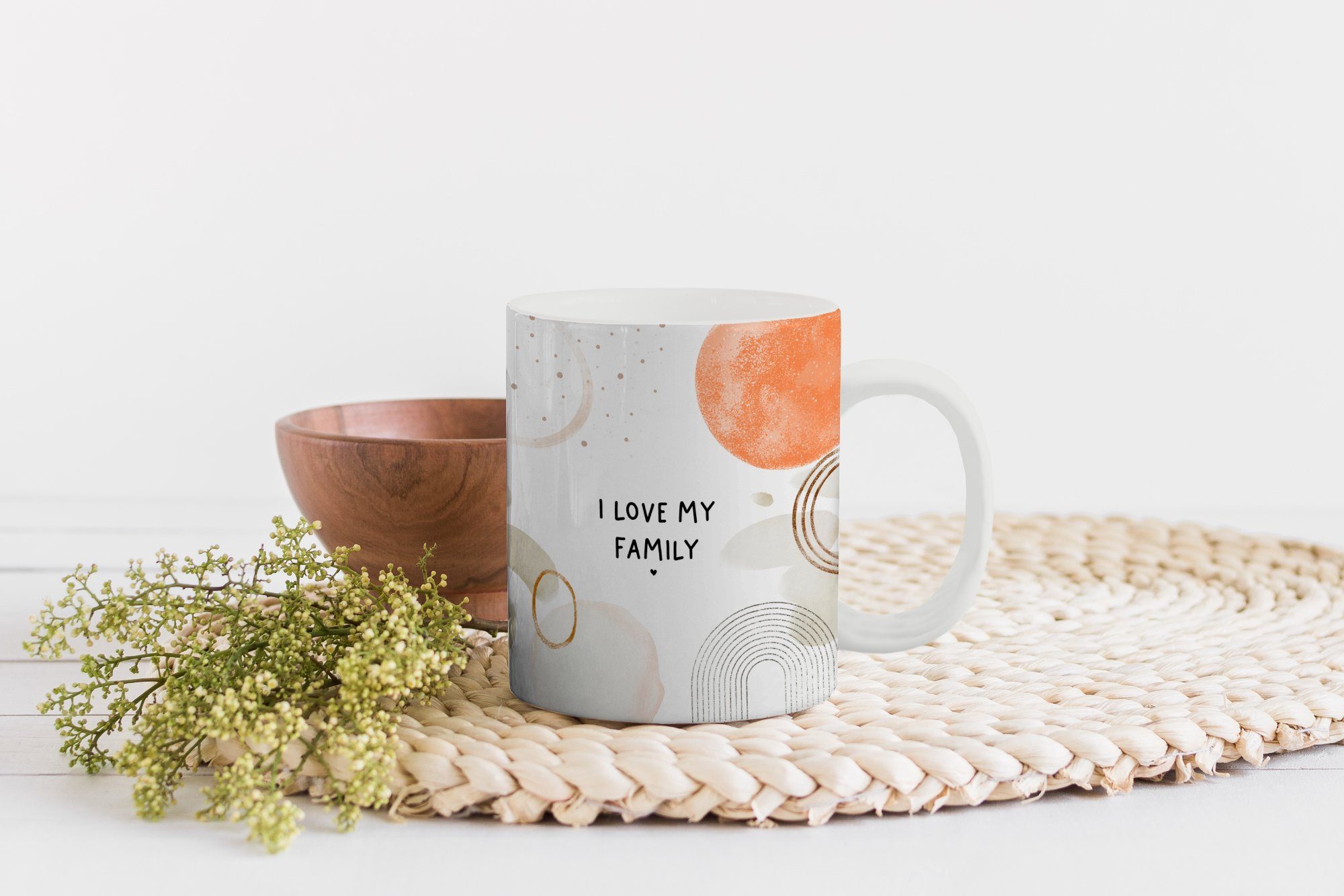 Teetasse, Zitate meine Familie, Keramik, Kaffeetassen, MuchoWow - Becher, Sprichwörter Geschenk Ich liebe Tasse Teetasse, -