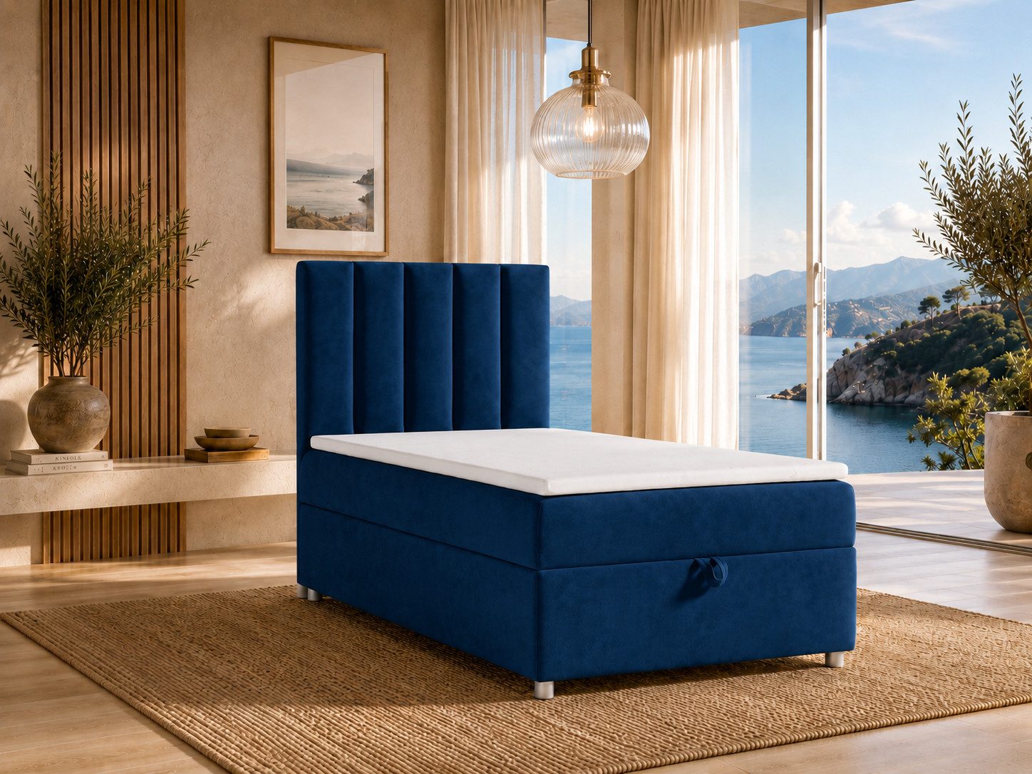 Best for Home Boxspringbett Trinity K10 SINGLE mit Bettkasten & Bonellfederkern, Komfort Topper H3 (Einzelbett, Polsterbett gepolstertes Kopfteil, Jugendbett, Kinderbett versch. Größen, 1-St., 70x200 80x200 90x200 100x200 cm), Stauraum unter dem Bett, Erg