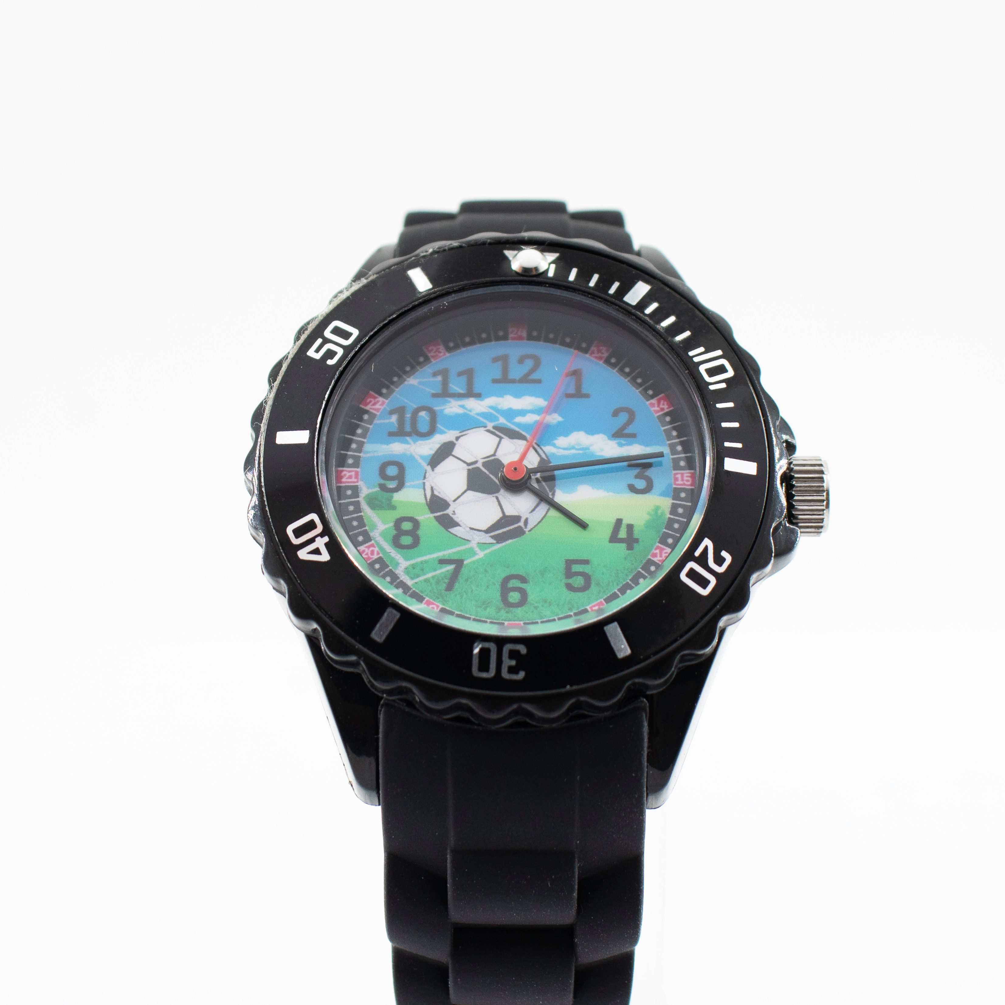 K&L Wall Art Quarzuhr Fußball Kinderuhr Analog Lernuhr Silikon Armbanduhr, Kinderarmbanduhr Jungenuhr Mädchenuhr