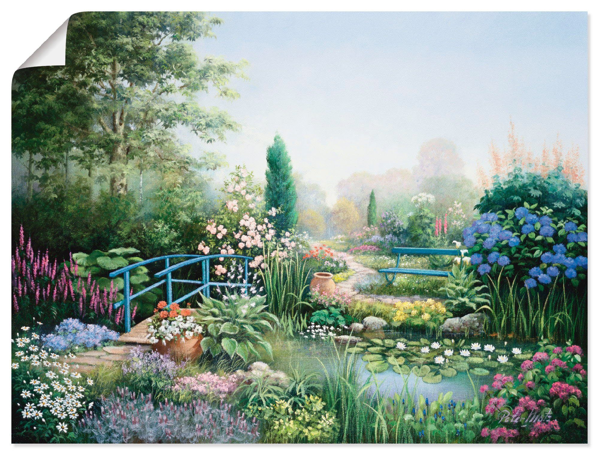Artland Wandbild Brücke der Liebe, Garten (1 St), als Leinwandbild, Poster in verschied. Größen