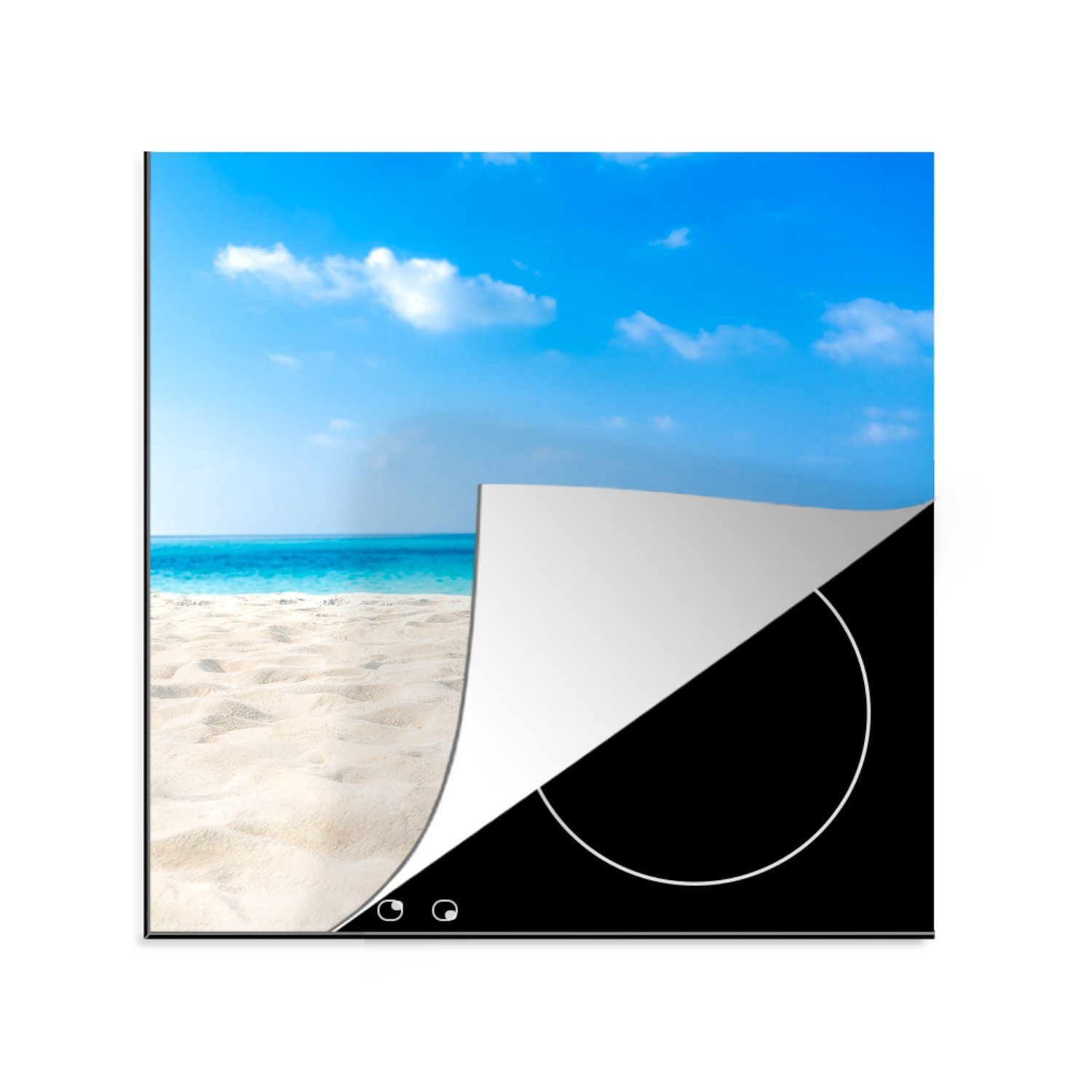 MuchoWow Herdblende-/Abdeckplatte Strand - Meer - Sand, Vinyl, (1 tlg), 78x78 cm, Ceranfeldabdeckung, Arbeitsplatte für küche