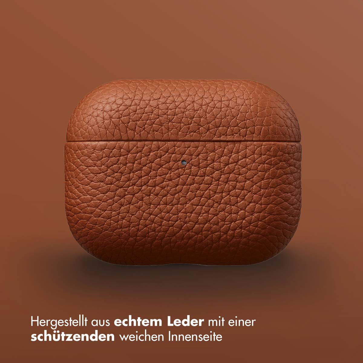 Accezz Kopfhörer-Schutzhülle Accezz Echtleder Case Apple Airpods Pro 3 - Cognac – Bild 2 von 5