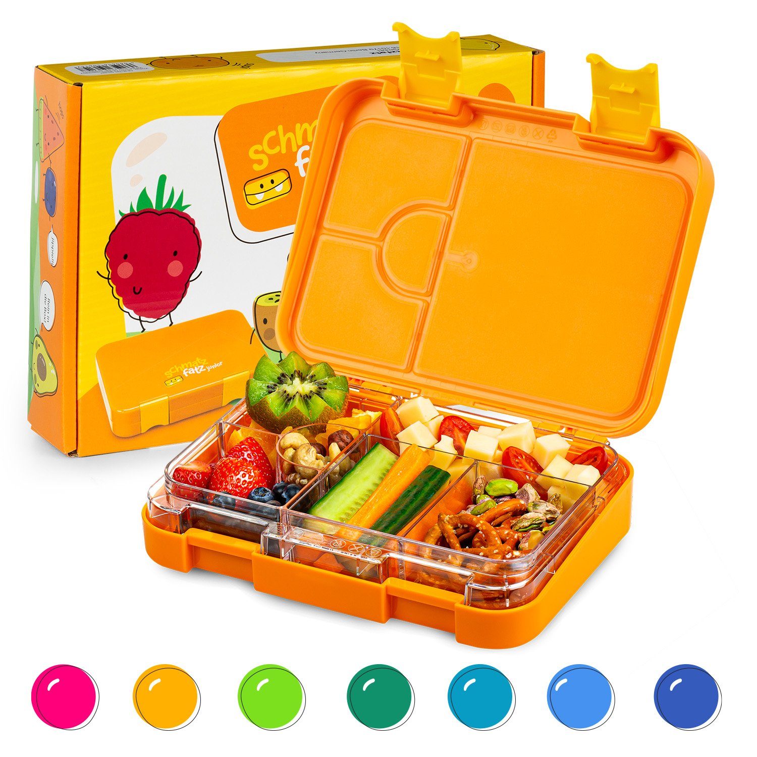 (Packung) Klarstein Kunststoff, Frischhaltedose Lunchbox, junior Orange Forest