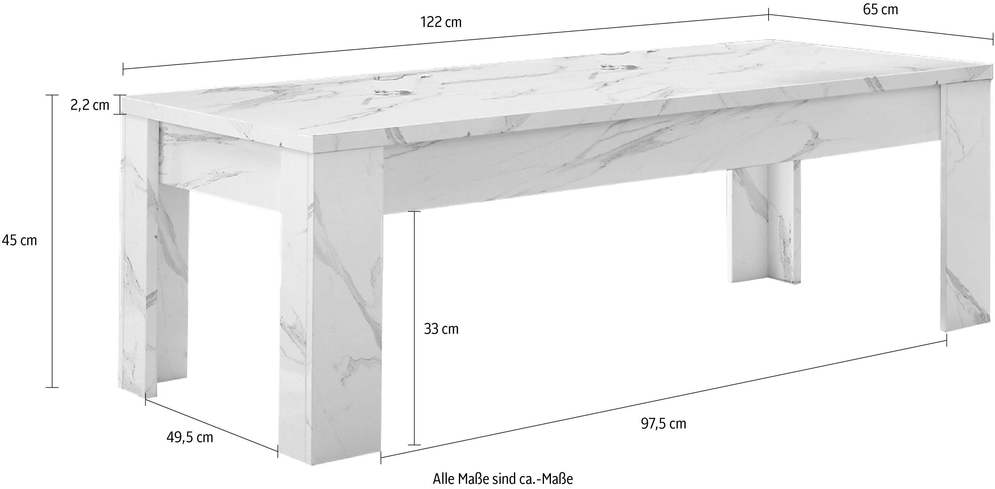 INOSIGN Couchtisch Carrara, (125 x 65 cm)