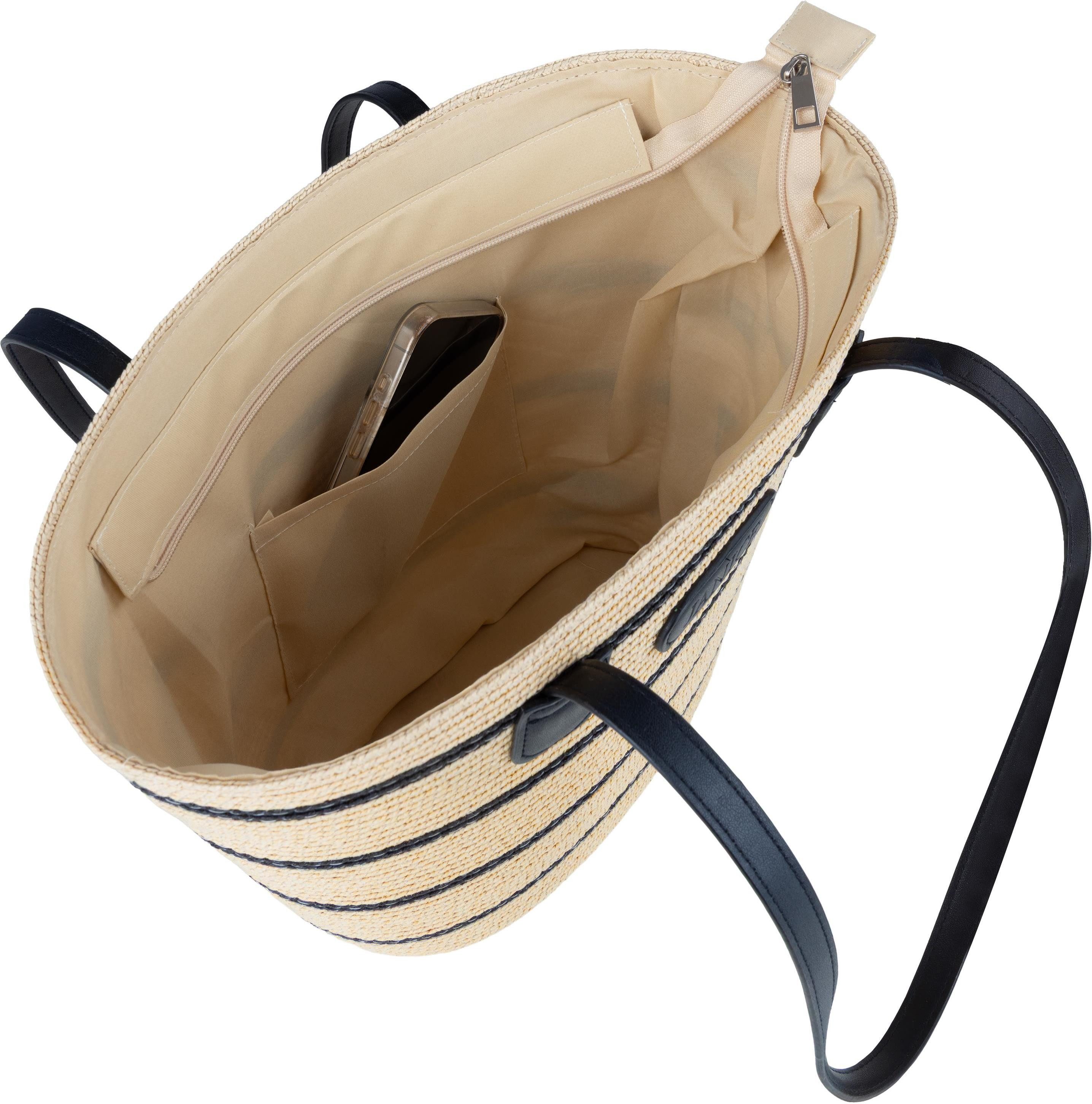 Janice Strandtasche Sommer Tasche Coyhaique, Damen Handtasche mit PU-Henkeln