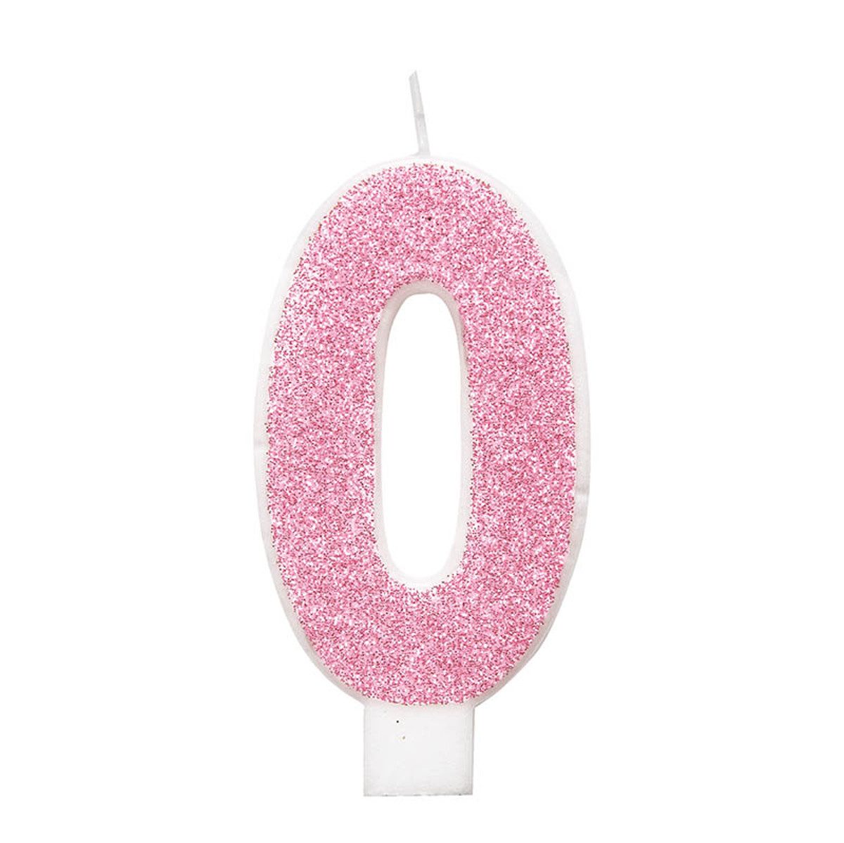 Unique Industries Inc. Geburtstagskerze Zahlenkerze Picker Glitz #0 Pink