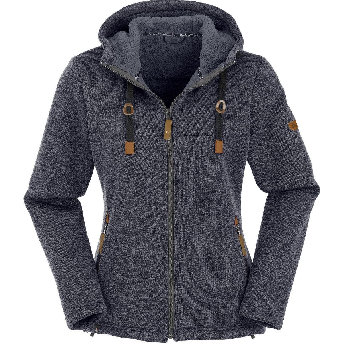 Maul Sport® Fleecejacke Chieming - Strickfeecejacke m. Kap. Stilvolle und funktionelle Damenjacke aus Fleece mit verstellbarer