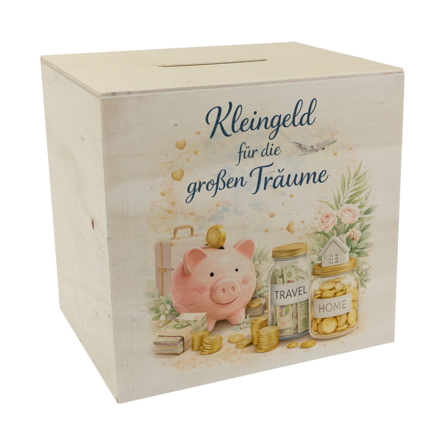 speecheese Spardose Kleingeld für die großen Träume Spardose aus Holz