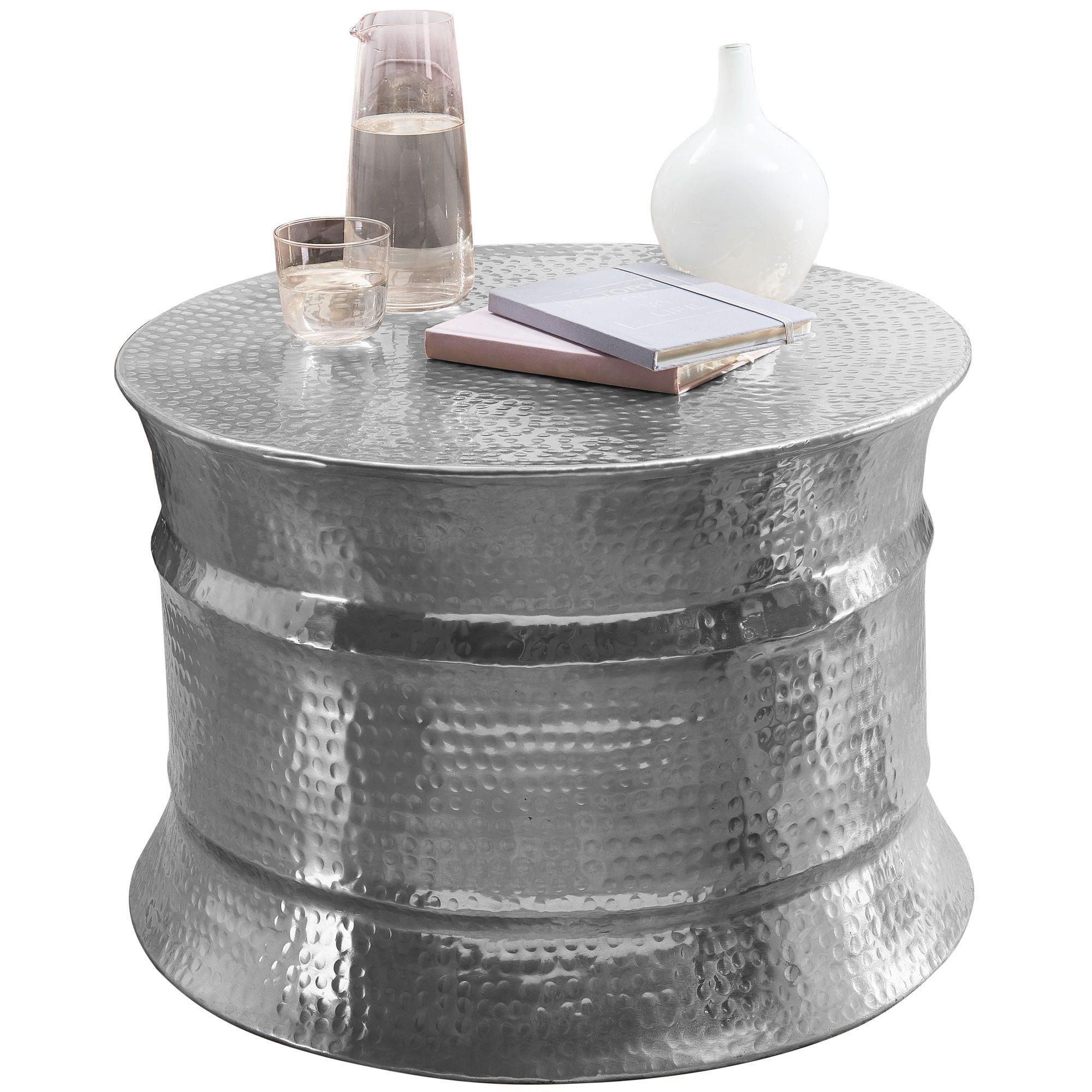 Couchtisch JERNEJ Aluminium Beistelltisch Silber