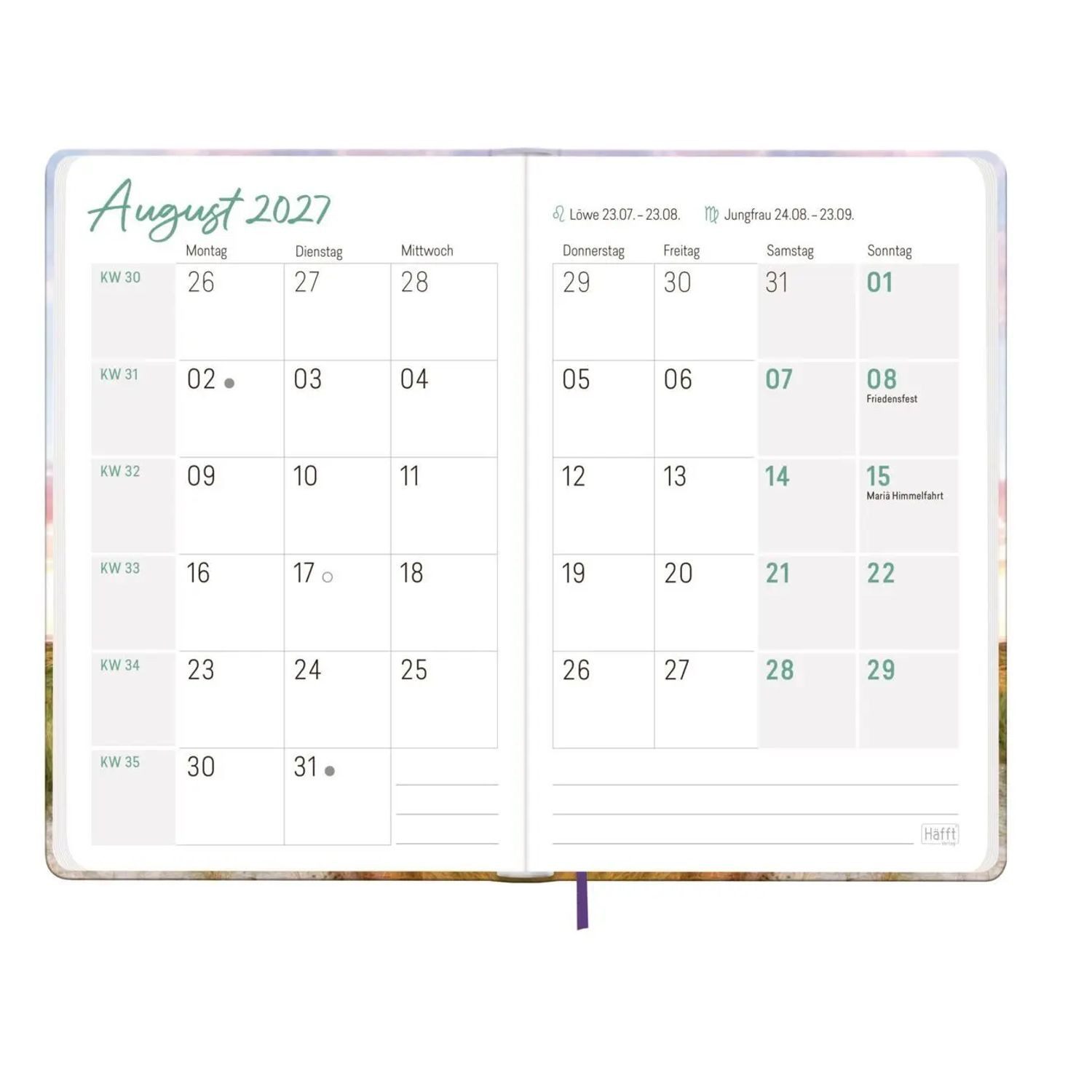 Häfft Taschenkalender Großdruck-Kalender 2027