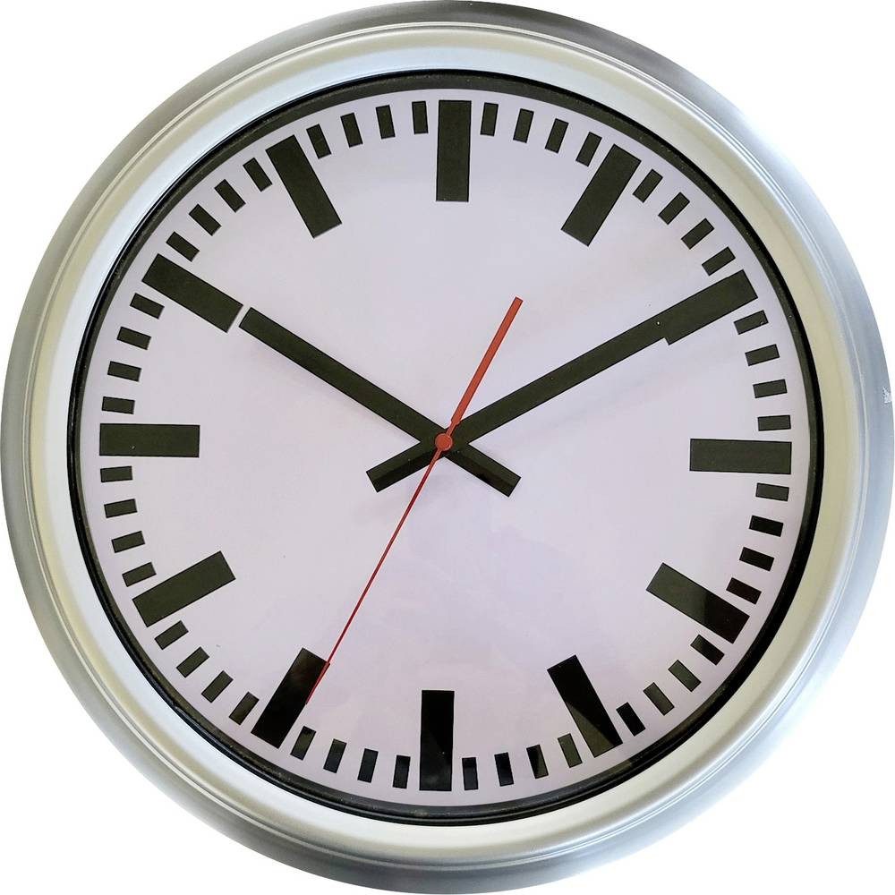 EUROTIME Wanduhr ET-56451-07 Funkuhr Silber