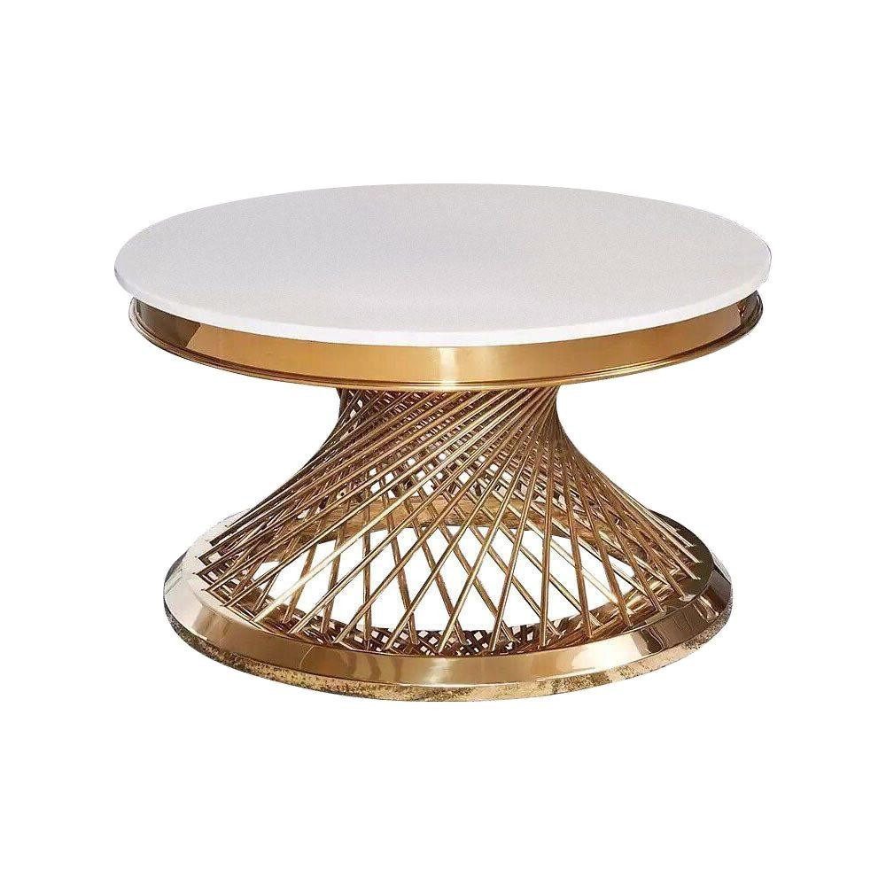 Xlmoebel Couchtisch Edelstahl Beistelltisch rund mit elegantem Design für Wohnräume (1-St., 1x Couchtisch), Hergestellt in Europa