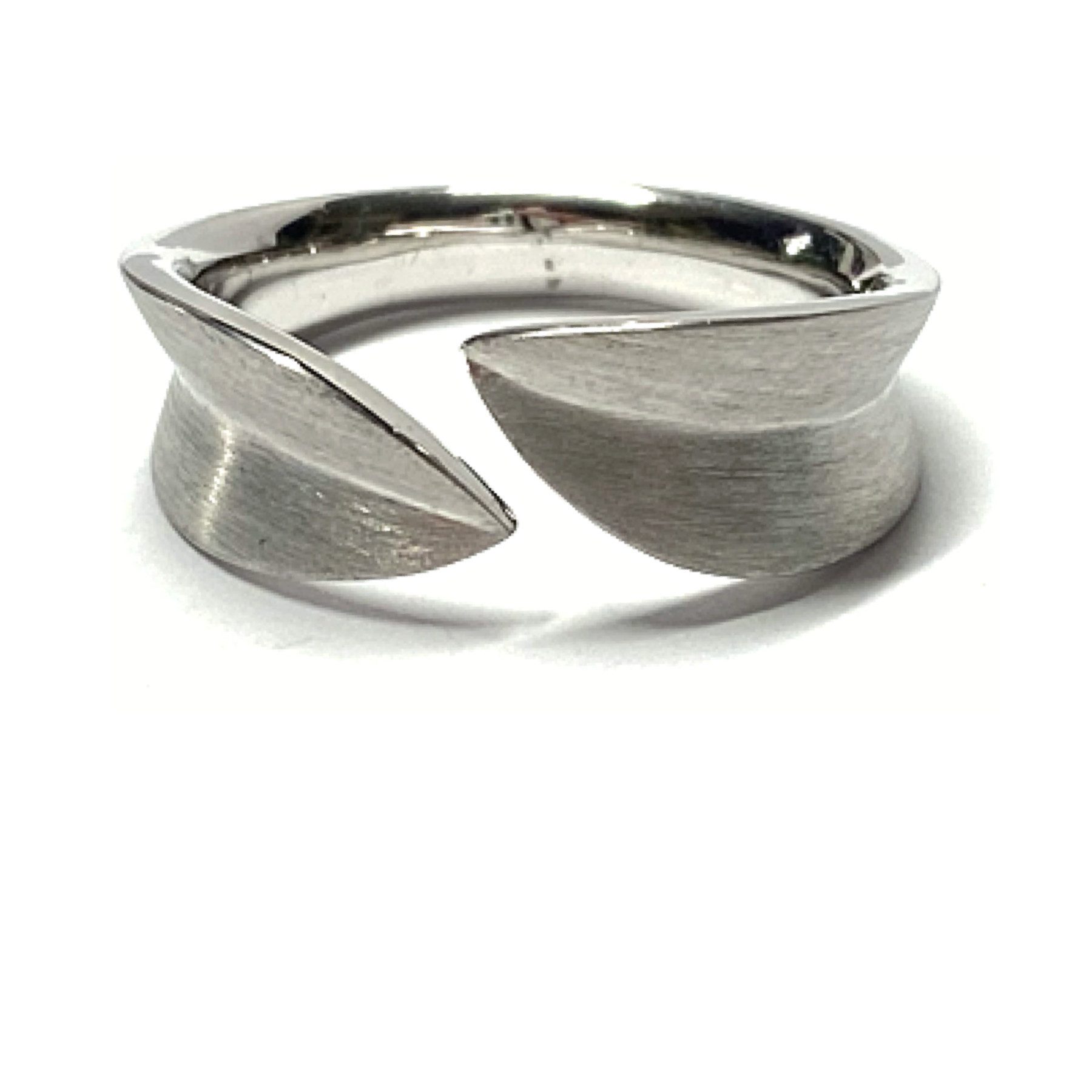 EDELSCHMIEDE925 Silberring Silberring 925 offene Schiene teilweise matt modern Bandring #59 mehr