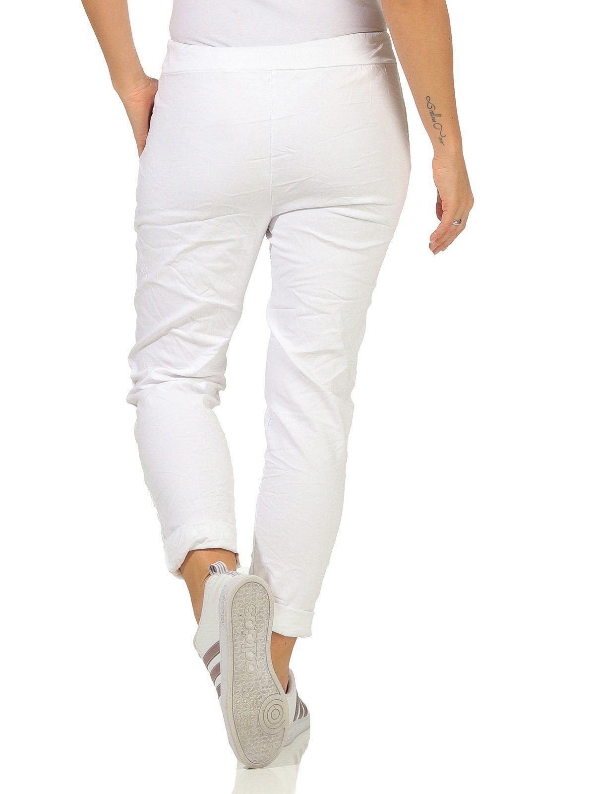 OriginalYou Schlupfhose Damen Sommerhose bequeme Chinohose mit Stretch in Größe 36-48 erhältlich, moderner Knitterlook, elastischer Bund