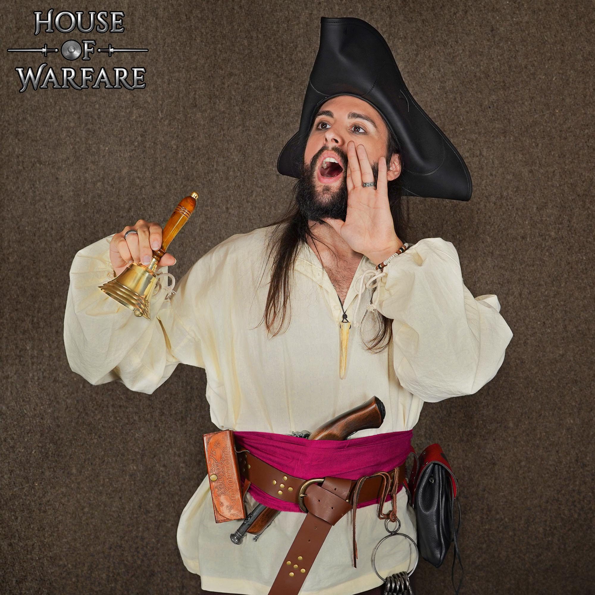 House Of Warfare Glocke Messingglocke mit Holzgriff