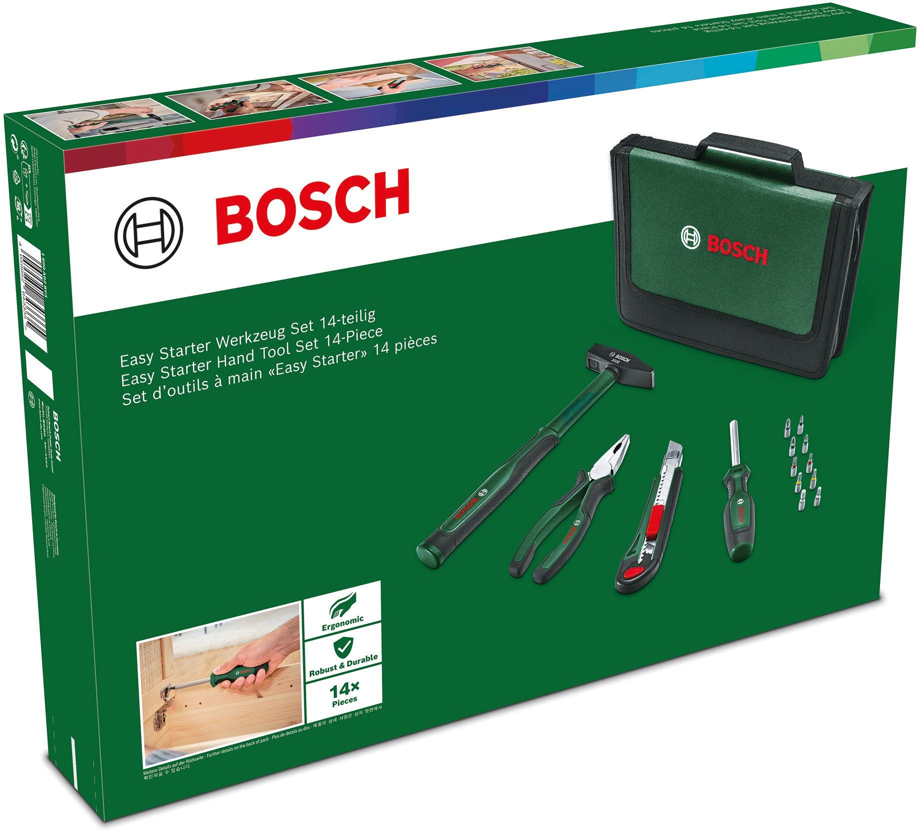 Bosch Home 14-teilig Starter Werkzeugset Easy & Set, Garden Werkzeug