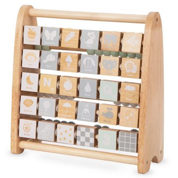 Mamabrum Puzzle-Sortierschale Alphabet und Abakus aus Holz - Zahlen und Buchstaben lernen