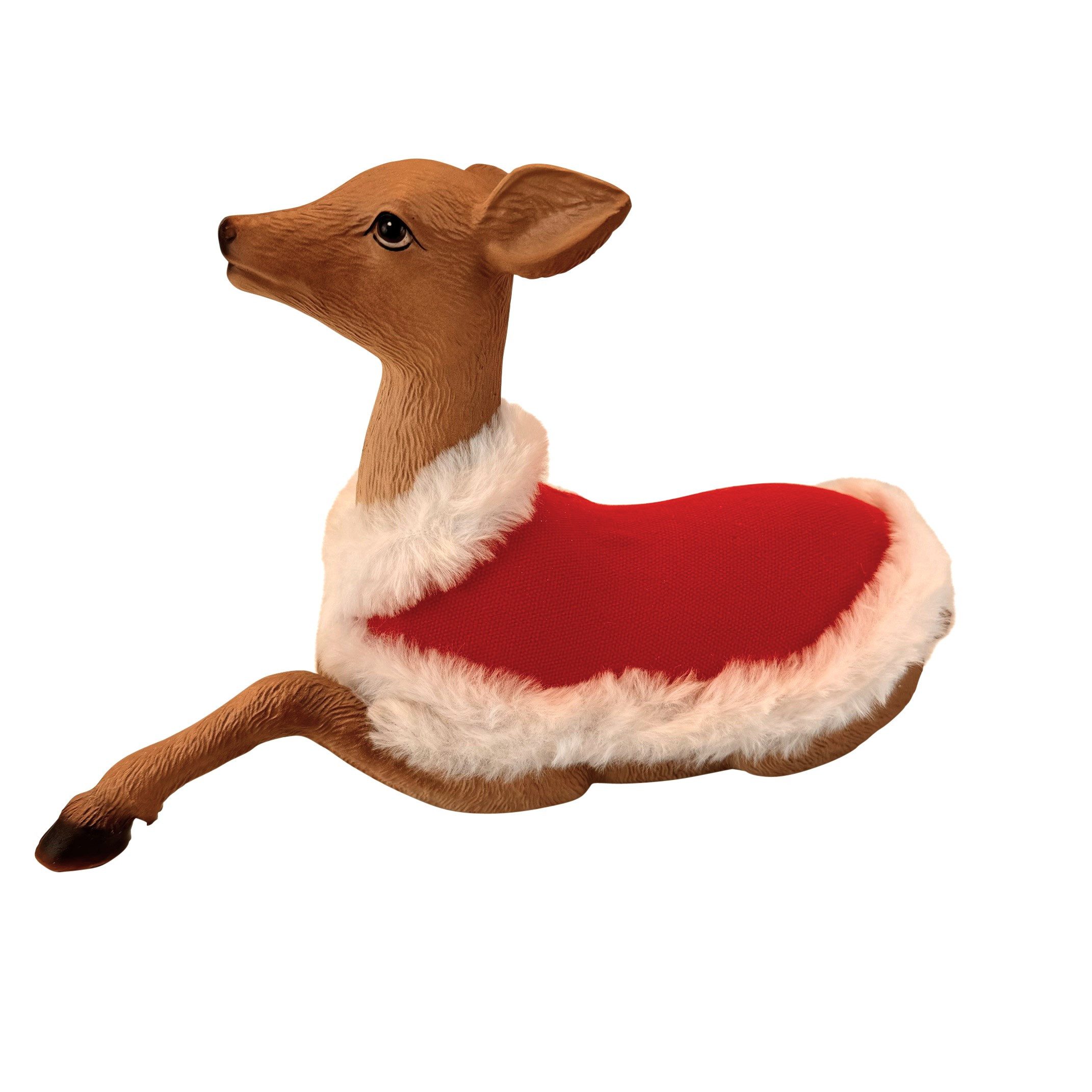 Online-Fuchs Dekofigur Reh mit weihnachtlichem Gewand (aus Polyresin (Kunst günstig online kaufen