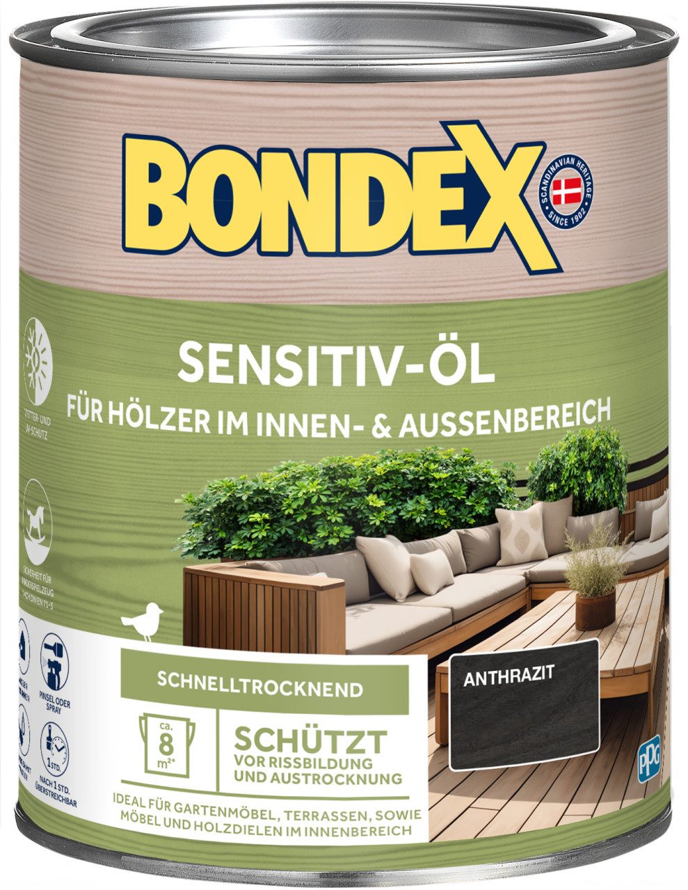 Bondex Hartholzöl Bondex Wetterschutzöl 750 ml anthrazit