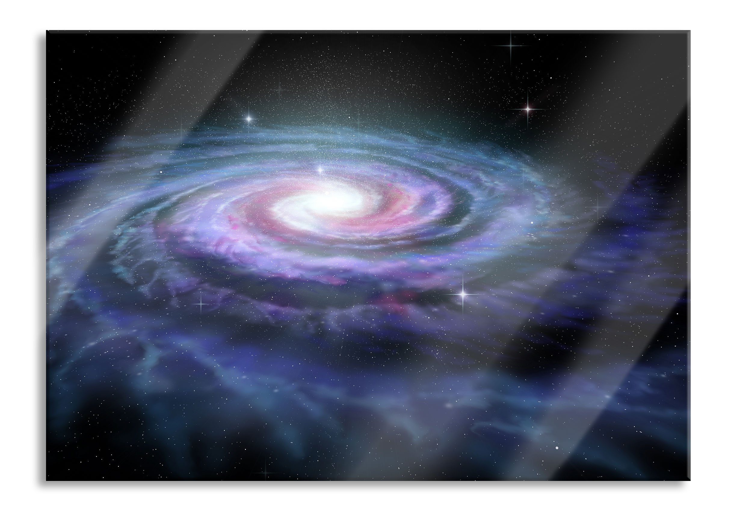 Pixxprint Glasbild Sternenwirbel Galaxie, Sternenwirbel Galaxie (1 St), Glasbild aus Echtglas, inkl. Aufhängungen und Abstandshalter