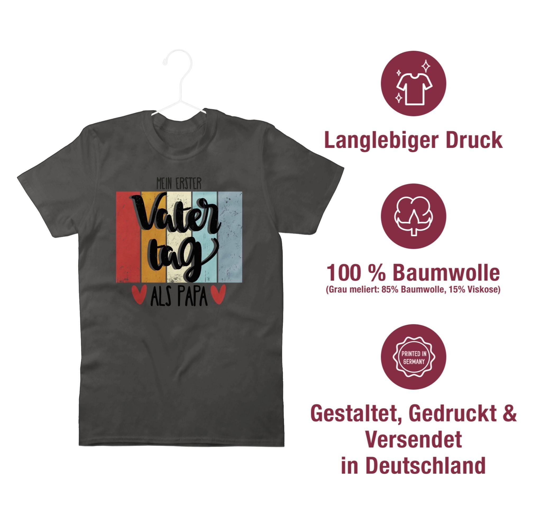 Papa Mein Dunkelgrau als 1 Papa für erster Shirtracer T-Shirt Vatertag Vatertag Geschenk