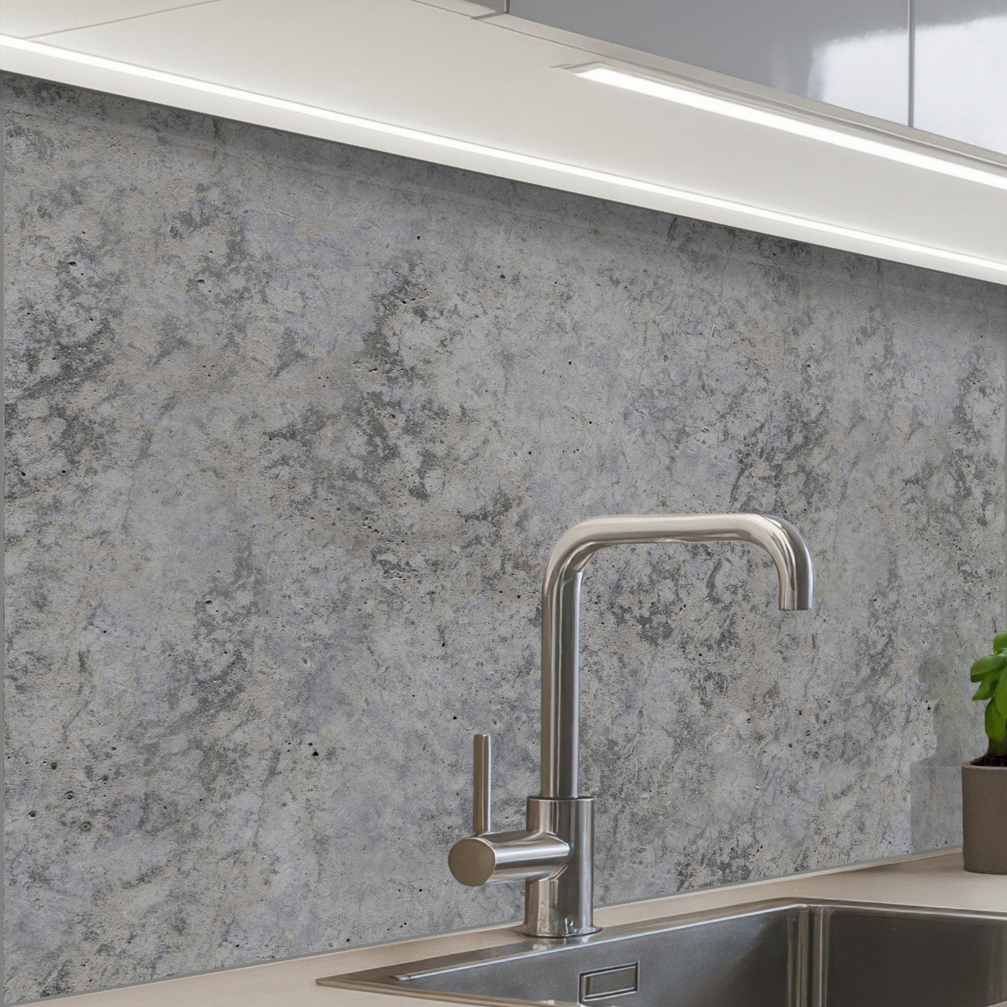 KitchenYeah Küchenrückwand Muster selbstklebend (keine Folie) Industriell - Beton - Muster, (1-tlg), Spritzschutz, Küche, Rückwand, Küchenwand, Küchenfront, 30x20 cm