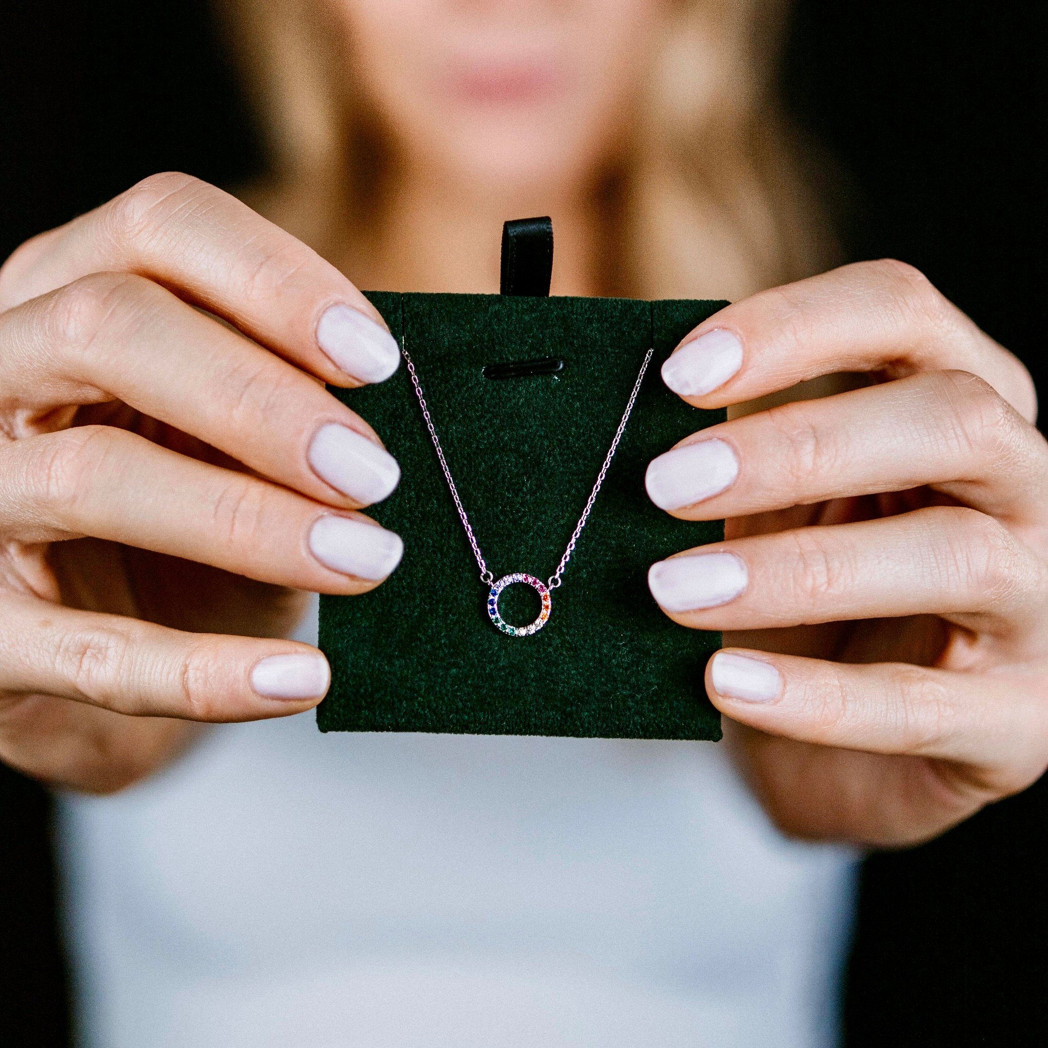 Bodorno Anhänger buntem Kette Silber, Anhänger mit Sterling 925 mit Kette aus Damen Wasserfest