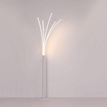 Globo LED Stehlampe, LED-Leuchtmittel fest verbaut, Warmweiß, Stehlampe Stehleuchte Wohnzimmerlampe weiß LED Touchdimmer H 187 cm