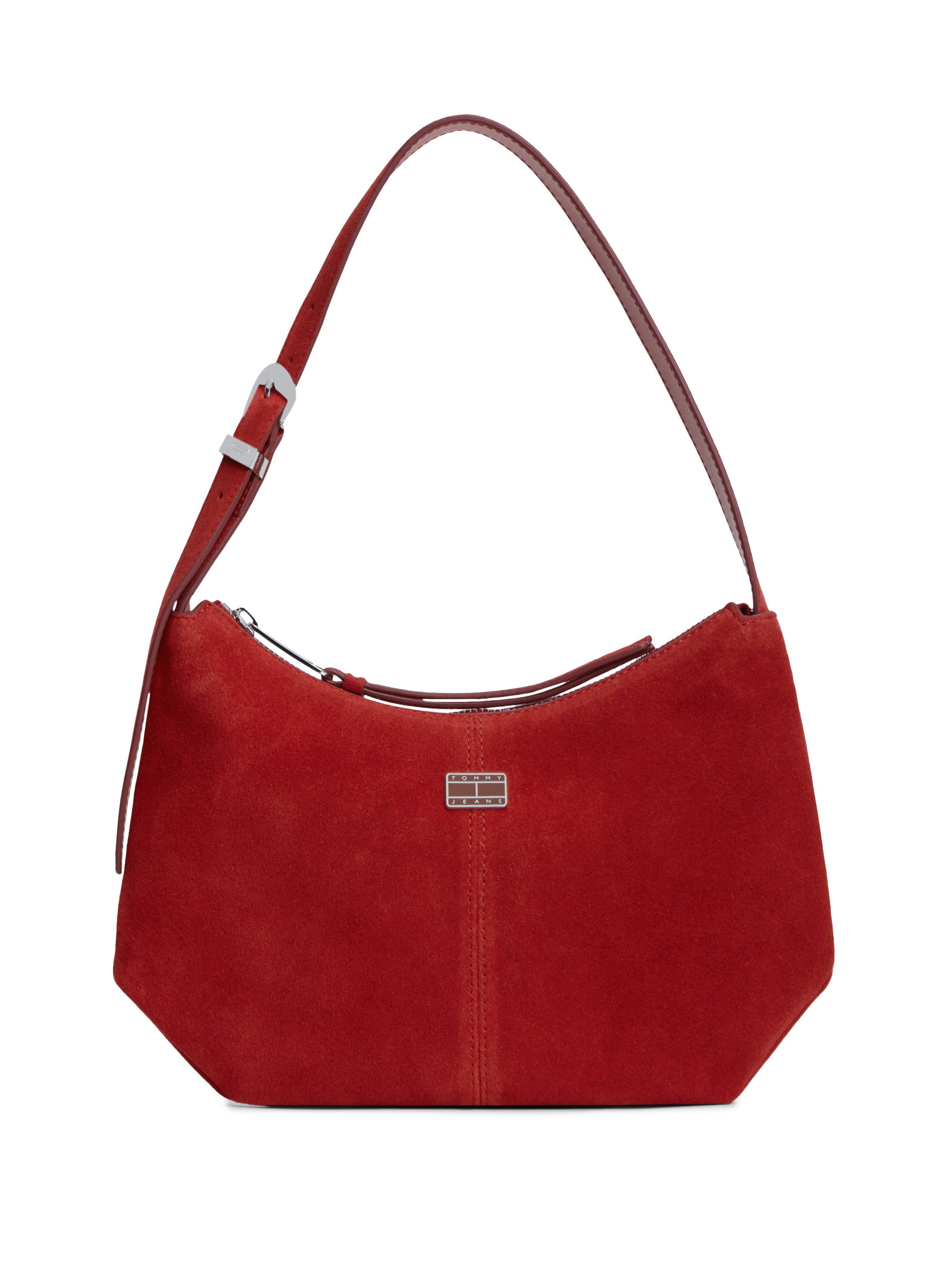 Tommy Jeans Schultertasche TJW SLOUCHY SUEDE SHOULDER BAG, Tragetasche, Schultertasche, Handtasche mit Ziernaht