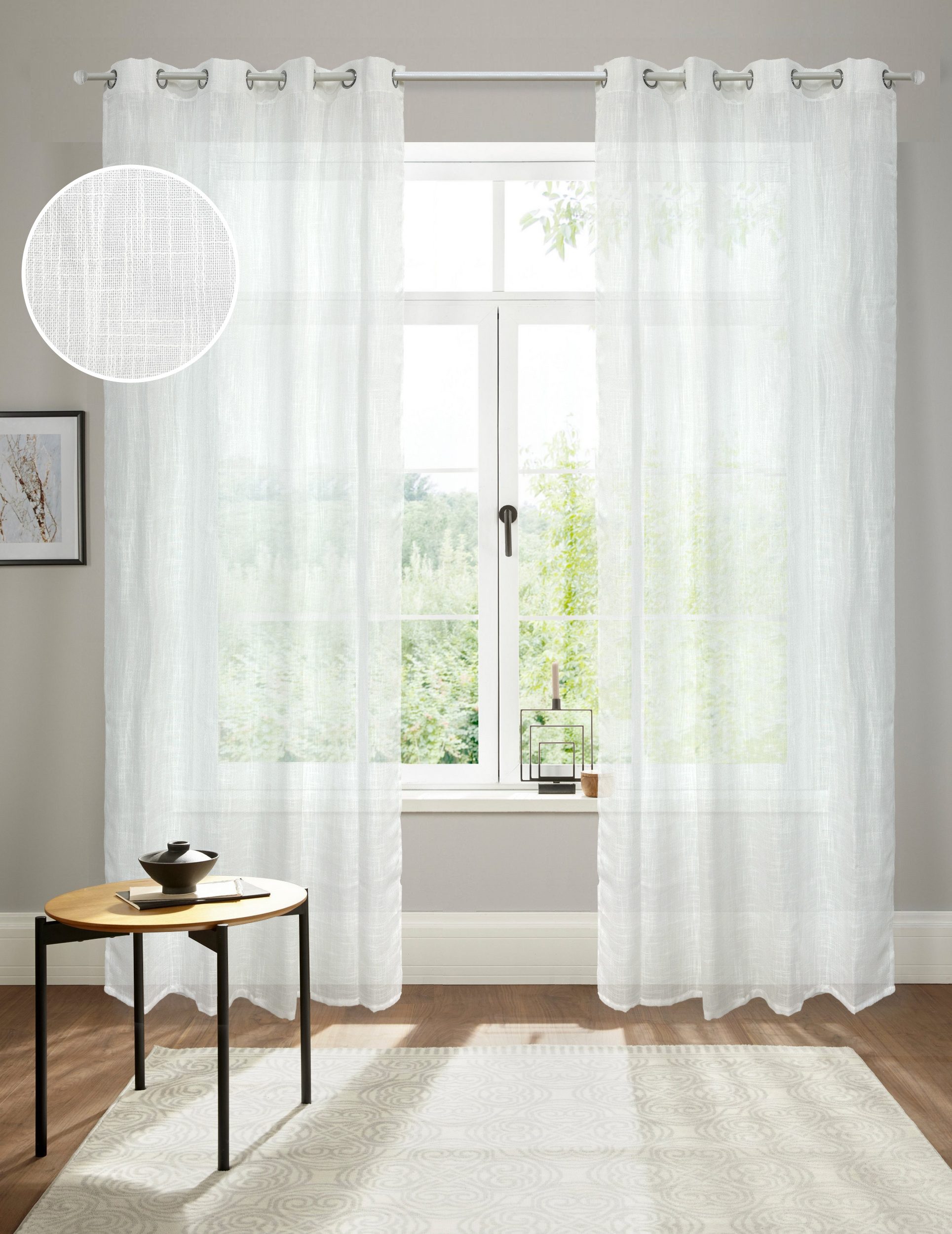 andas Gardine Tursik (1 St), Ösen, blickdicht, Leinenstruktur, Blickdicht, günstig online kaufen