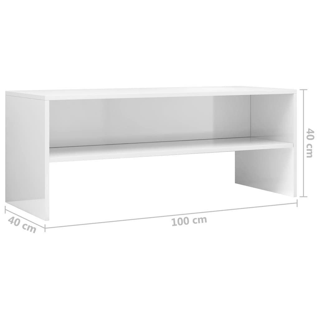furnicato TV-Schrank Hochglanz-Weiß 100x40x40 cm Holzwerkstoff